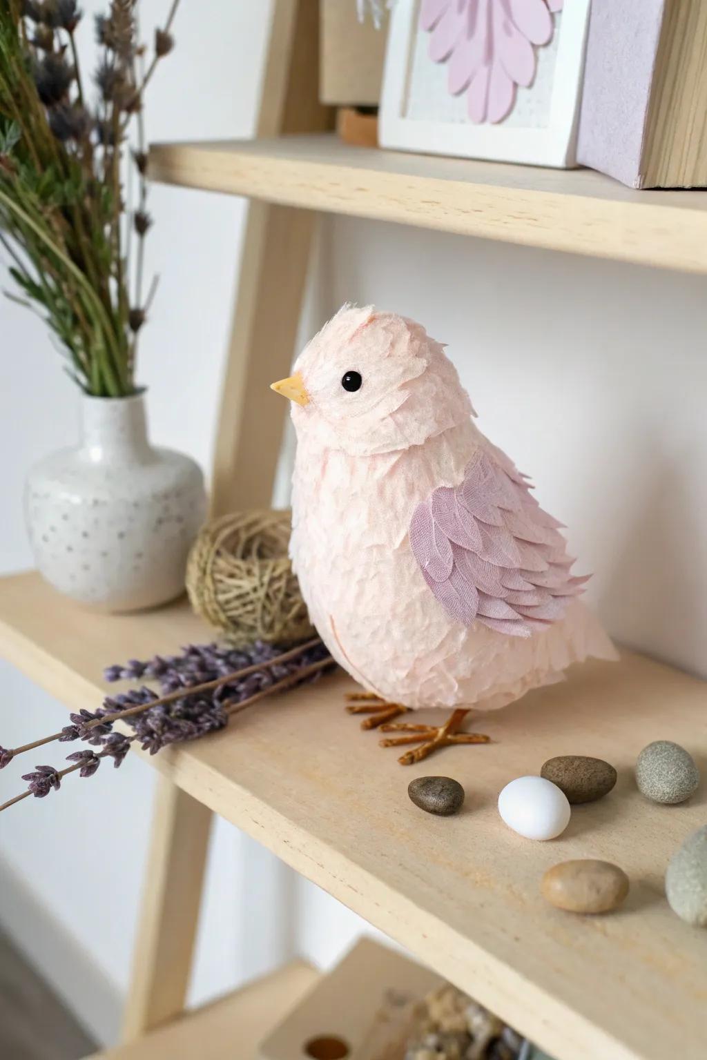 Transform your space with a whimsical touch – a tissue paper chick that adds charm and elegance.