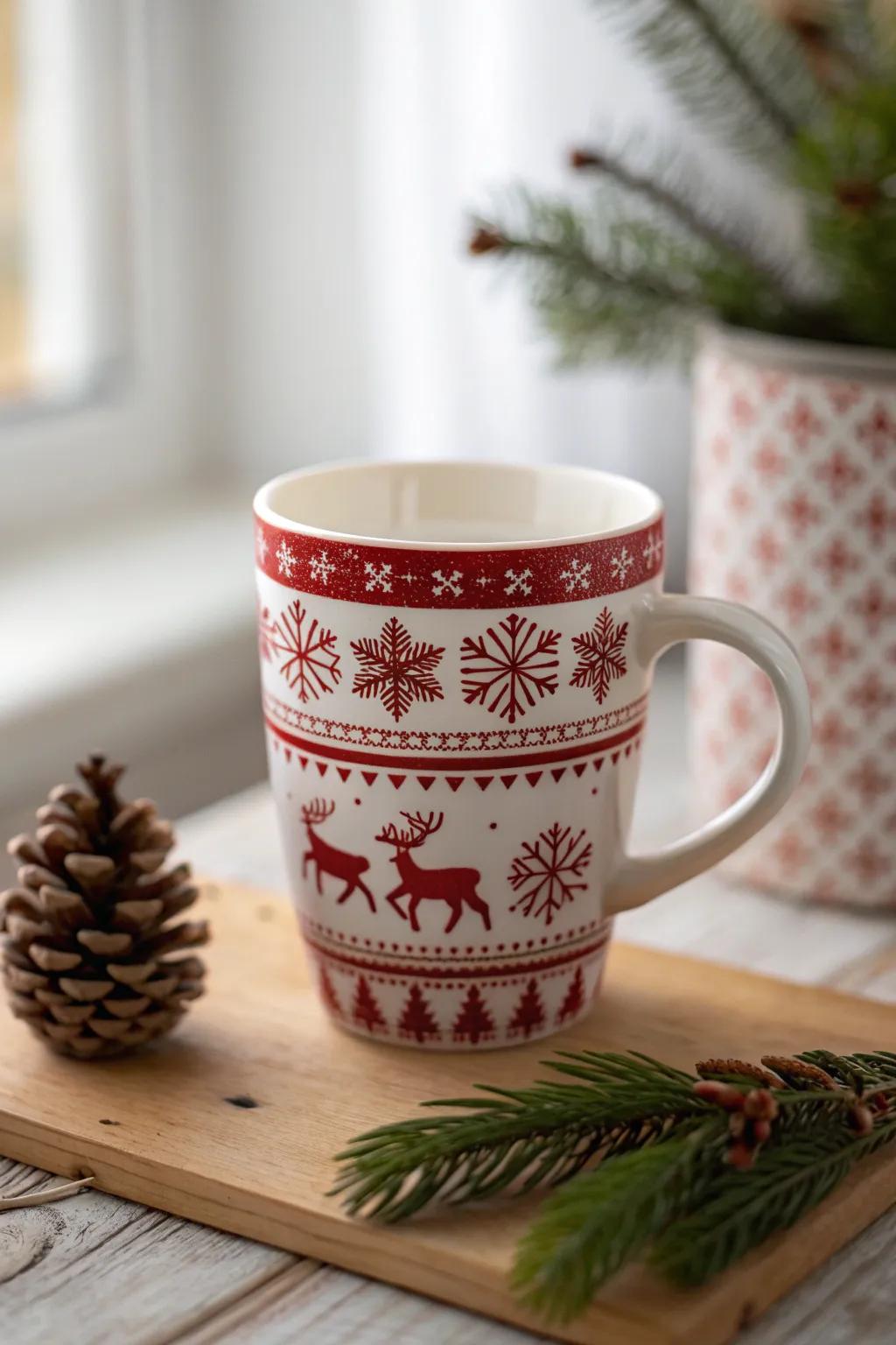 Sip nostalgia with a retro Christmas mug that warms the heart with vintage charm.
