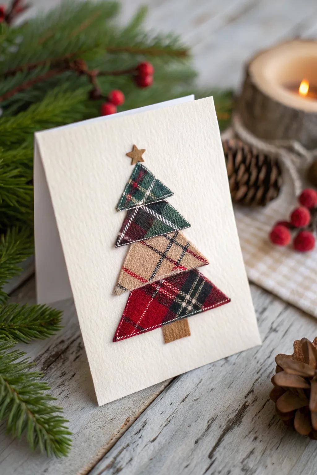 Craft your cozy holiday greetings with a quilt-inspired touch! #FabricFusion #ScandiBoho