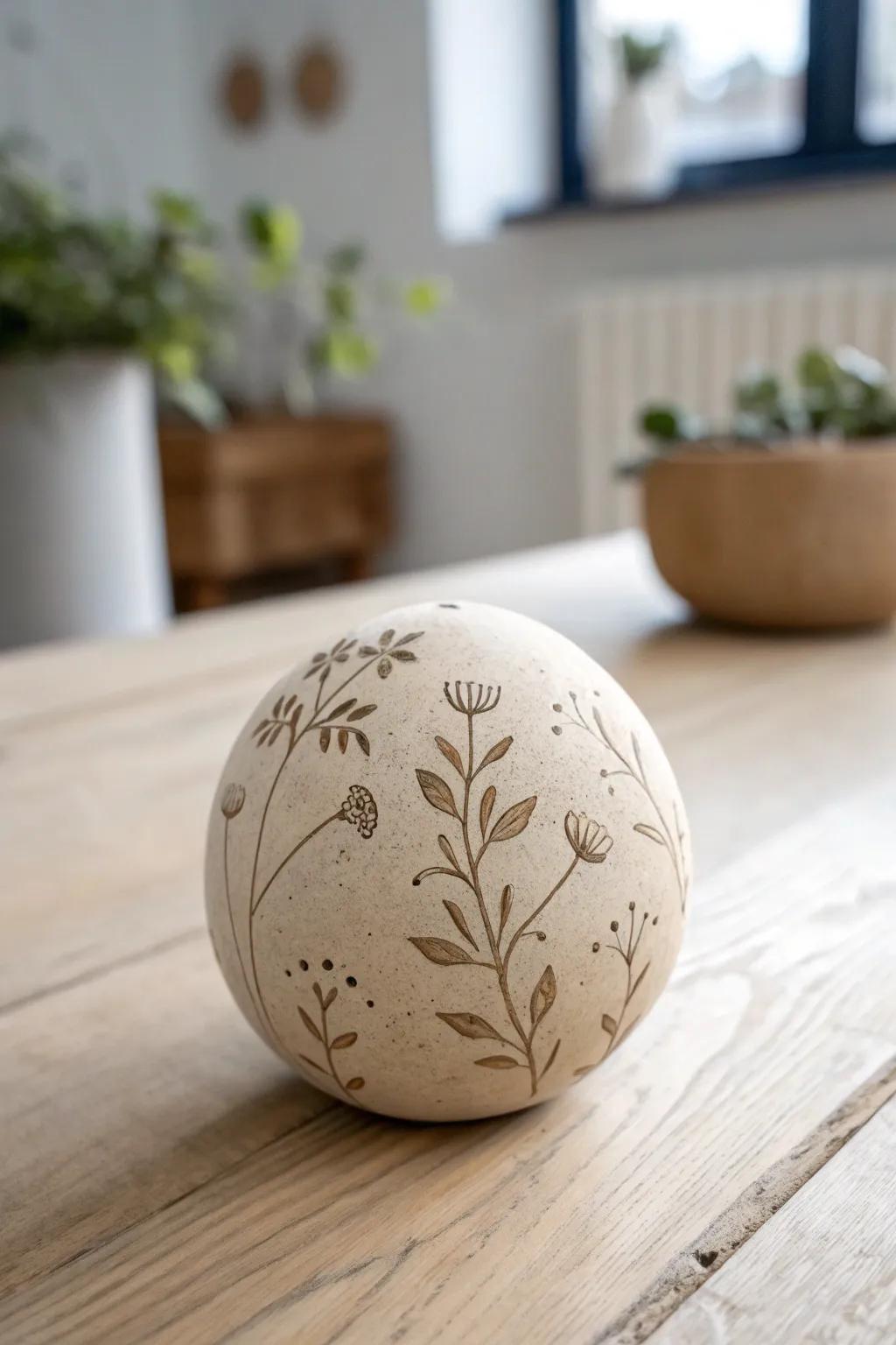 Embrace nature's elegance with handcrafted clay spheres, where simplicity meets the beauty of the outdoors.