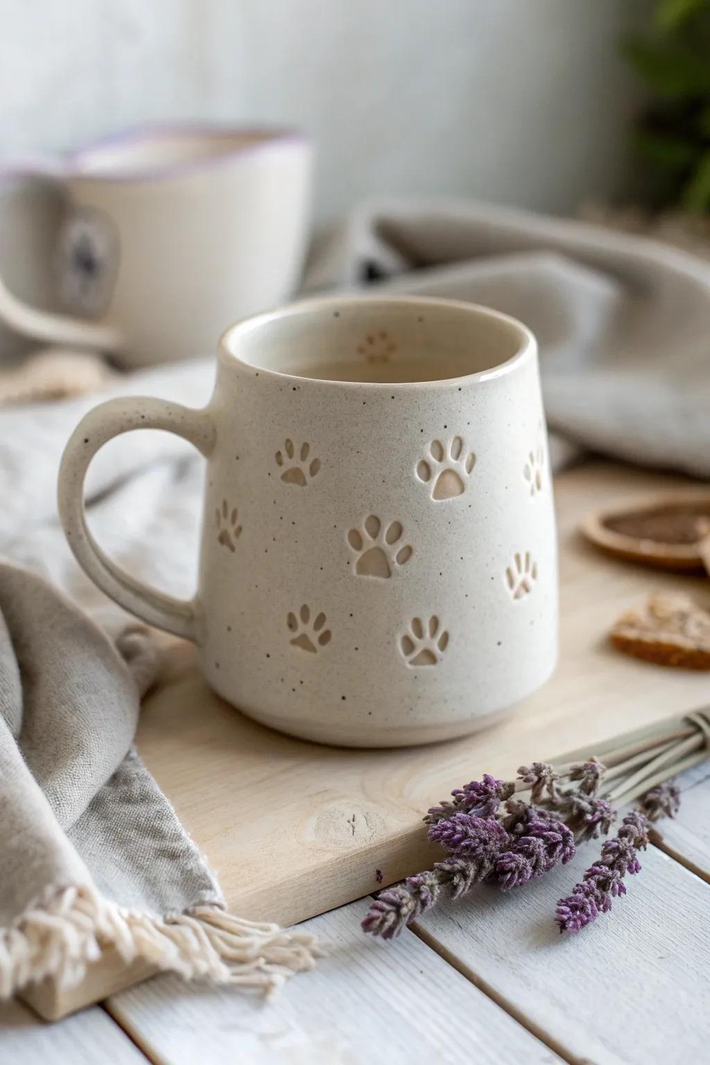 Celebrate the love for furry friends with this charming paws and claws mug – a perfect blend of minimalist elegance and pet lover's delight.