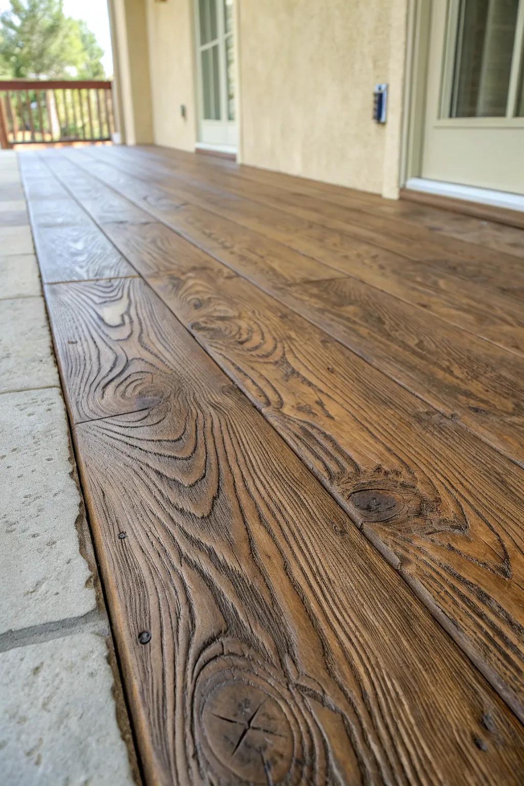 Transform your space with the rustic allure of faux wood concrete. Discover the artistry in every grain.