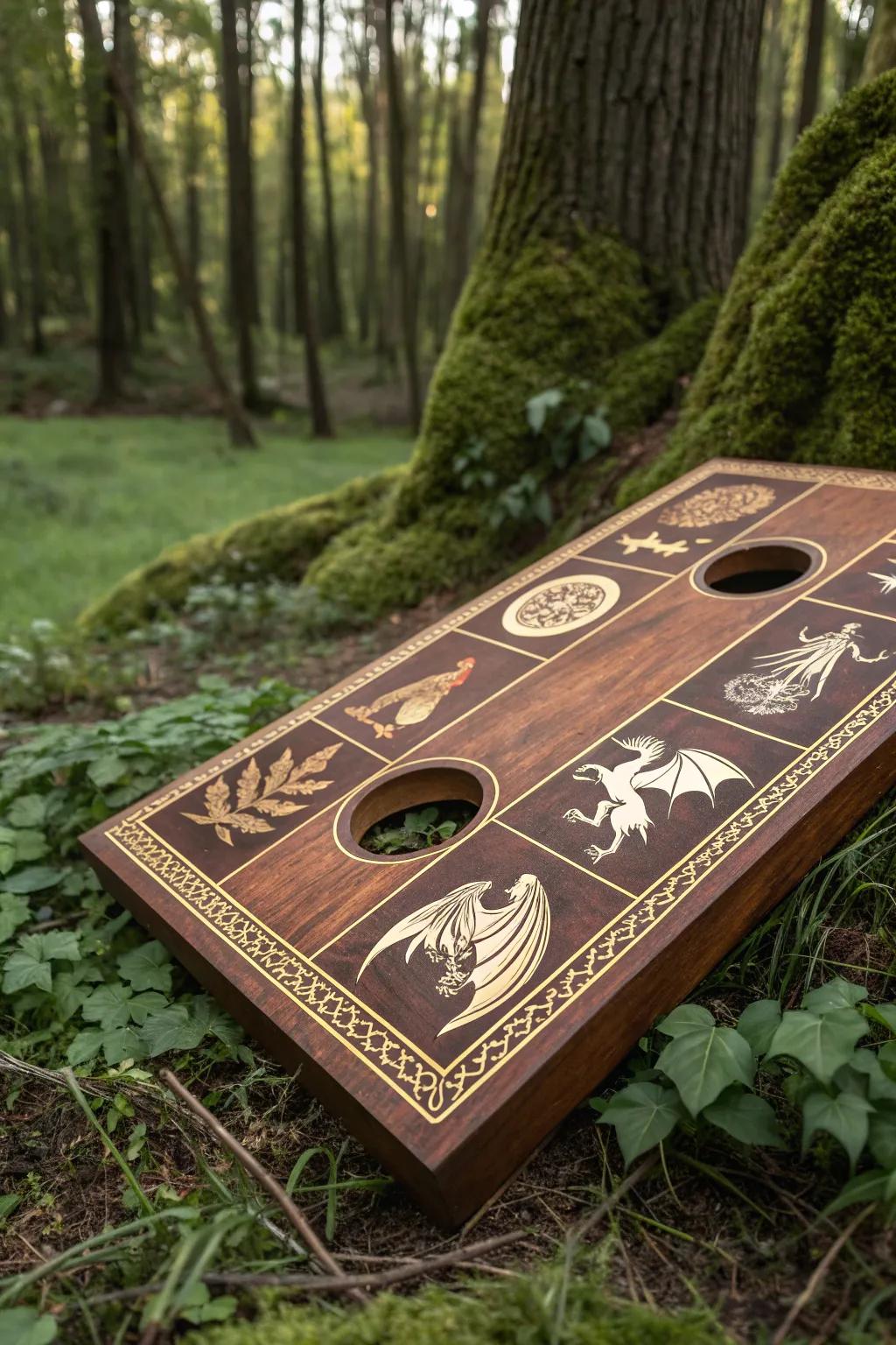 Step into another realm with this exquisitely crafted fantasy-themed bean bag board.