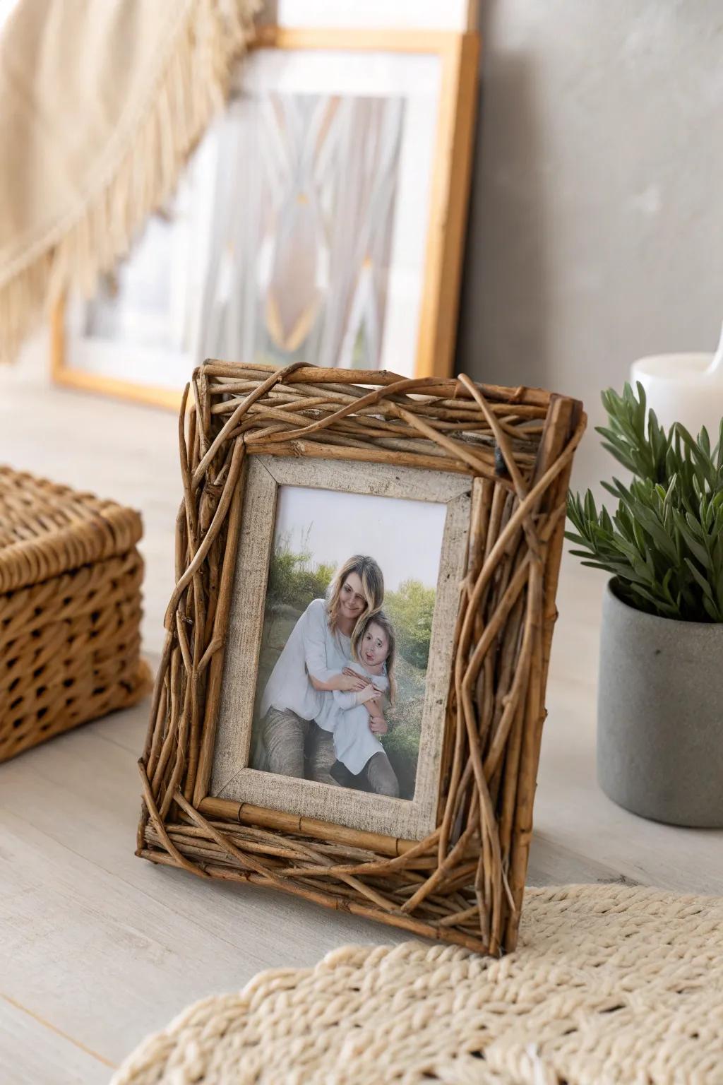 Embrace rustic elegance with handcrafted twig frames, perfect for your cherished memories this Thanksgiving.