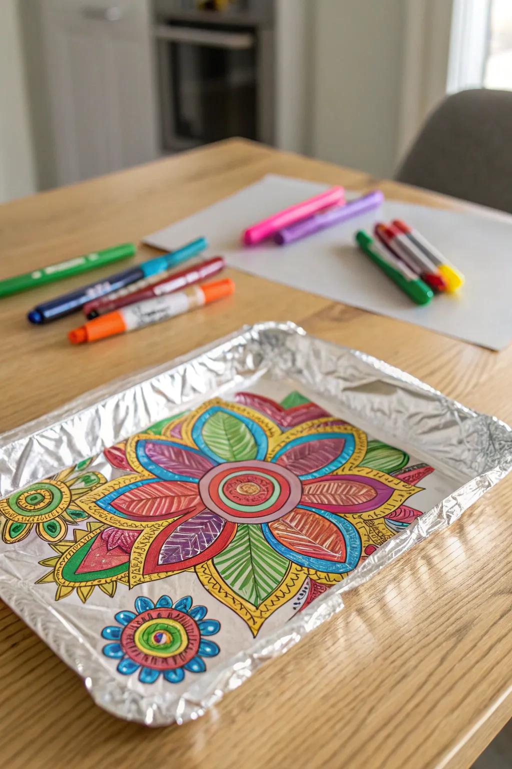 Shimmering Creativity: Unleash your child's artistic potential with vibrant foil art!