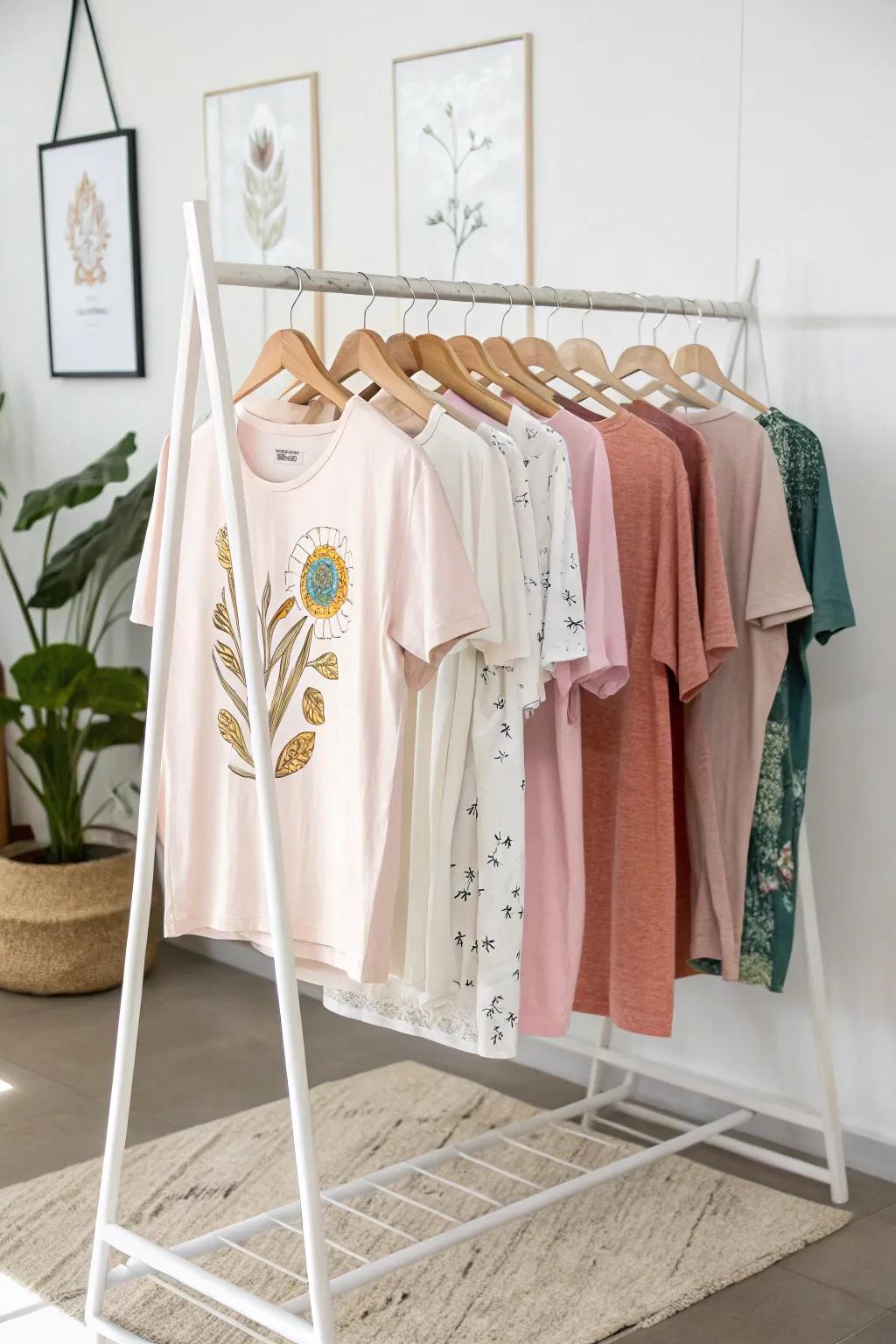 Transform your T-shirt display with chic, space-saving flip racks – where simplicity meets creativity.
