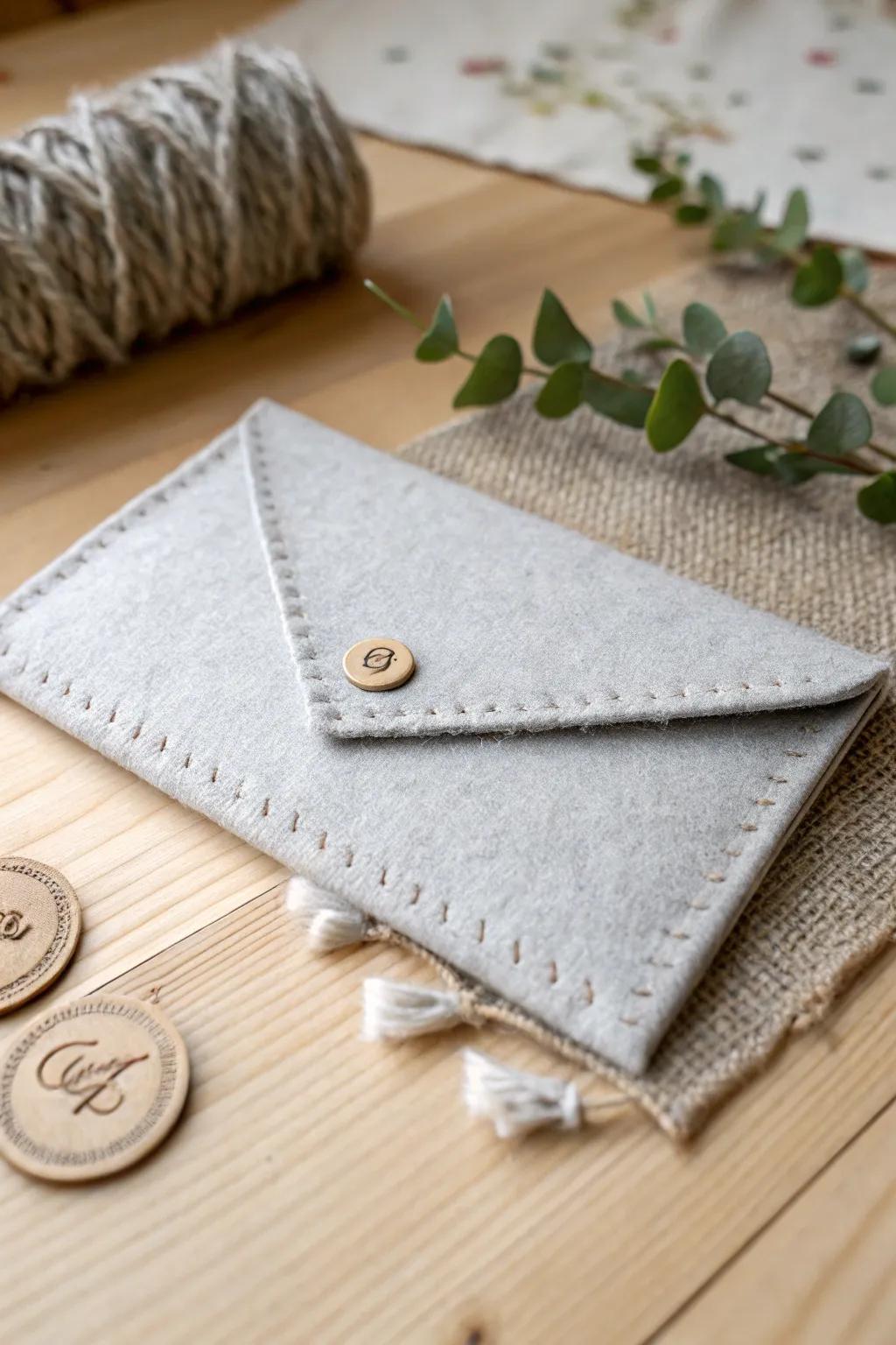 Wrap your gift card in warmth and love with a personalized felt envelope.