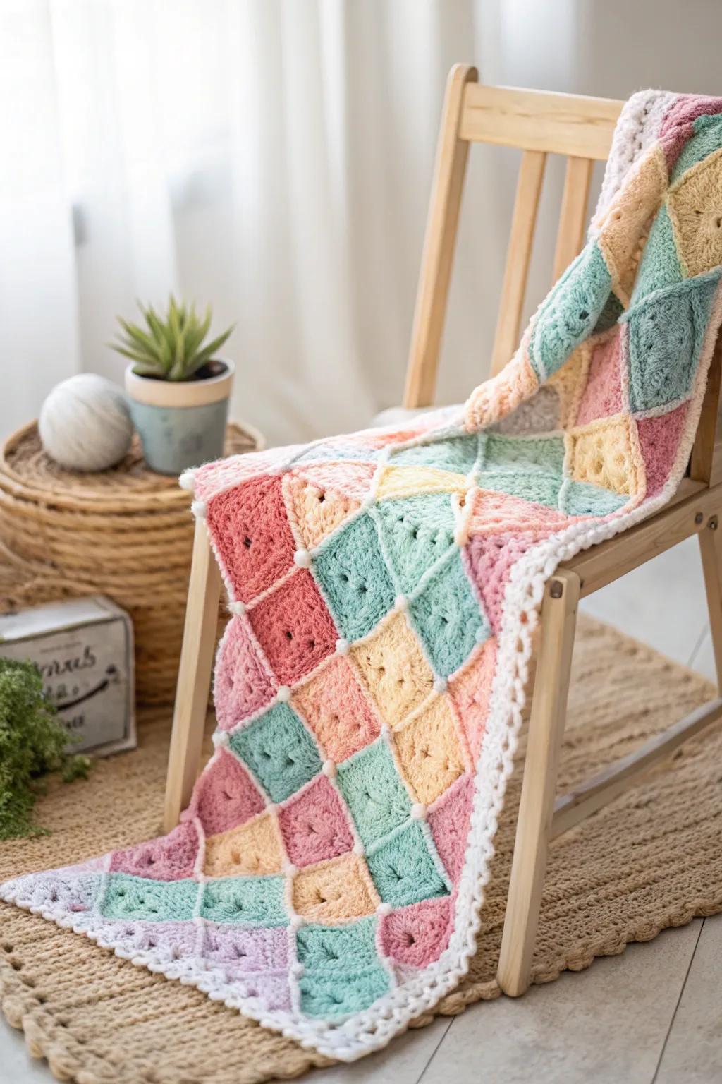 Discover the artistry of the harlequin stitch—where simplicity meets elegance in every diamond pattern.