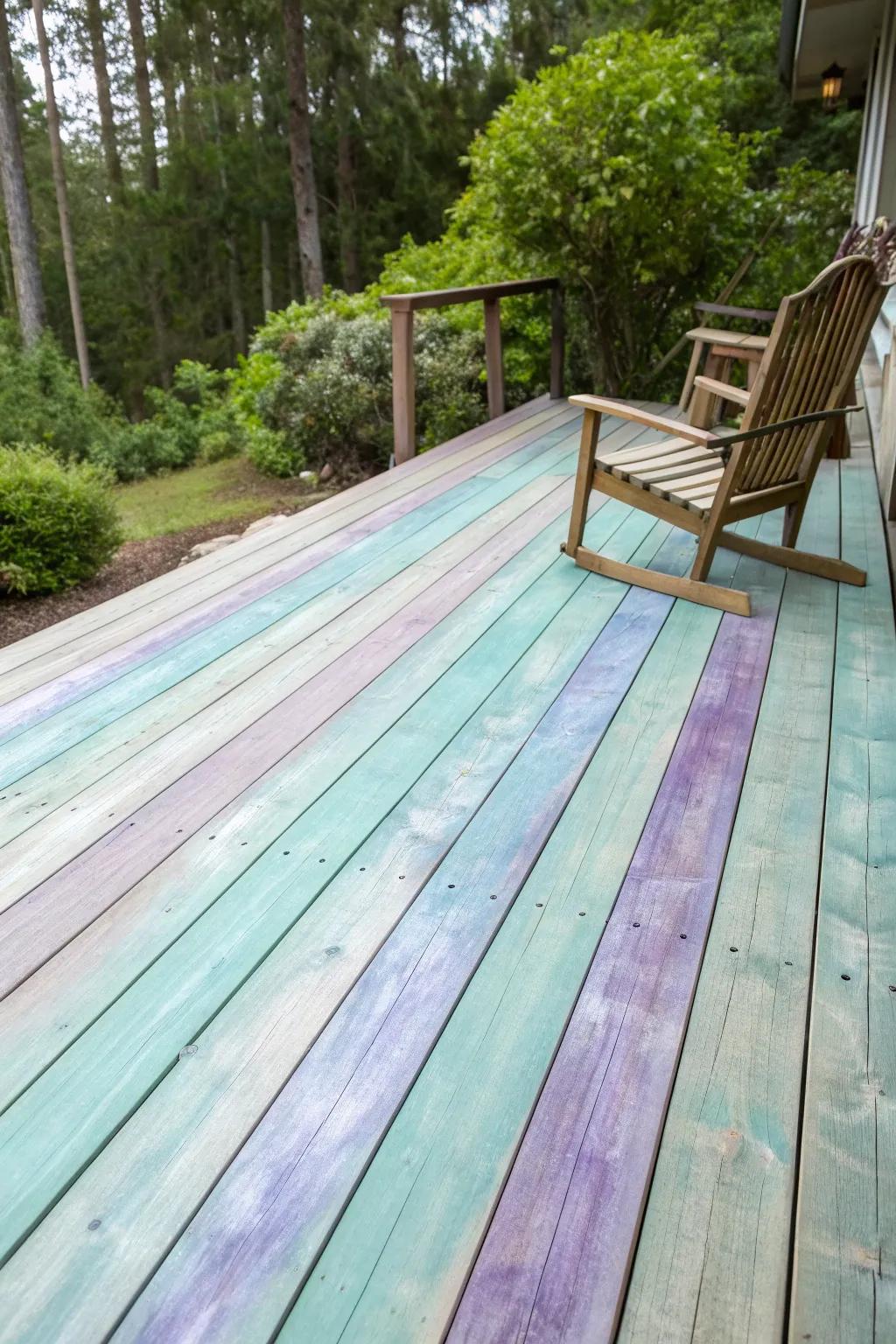Embrace serenity with a watercolor wash deck for ultimate relaxation.