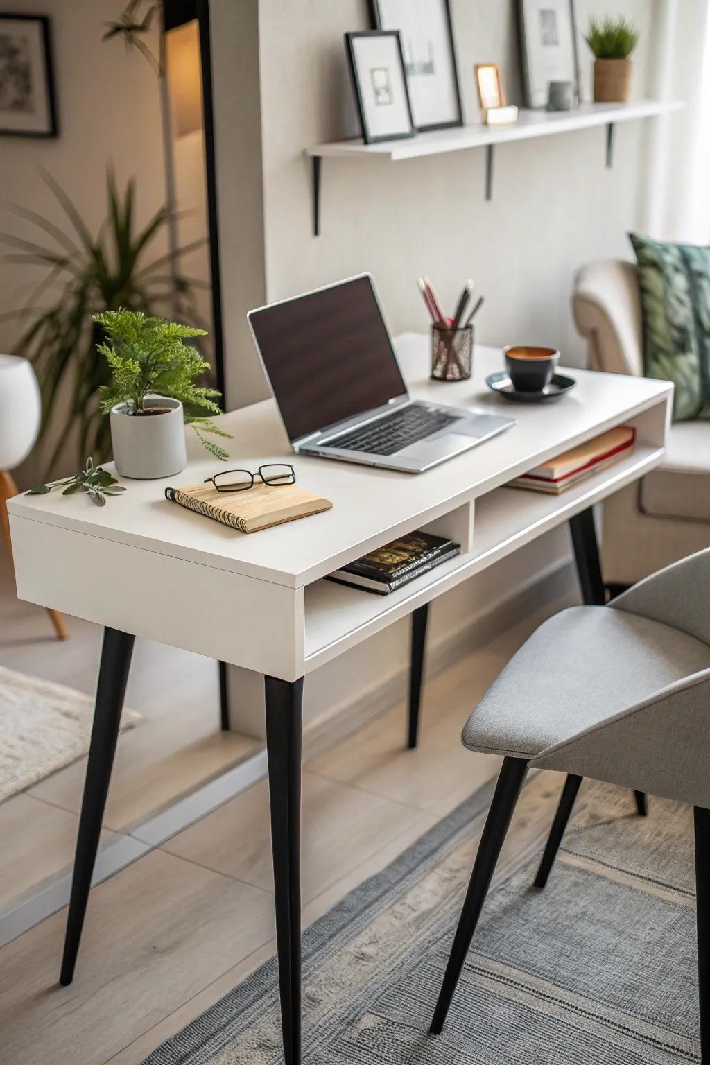 A space-saving desk design perfect for small apartments.