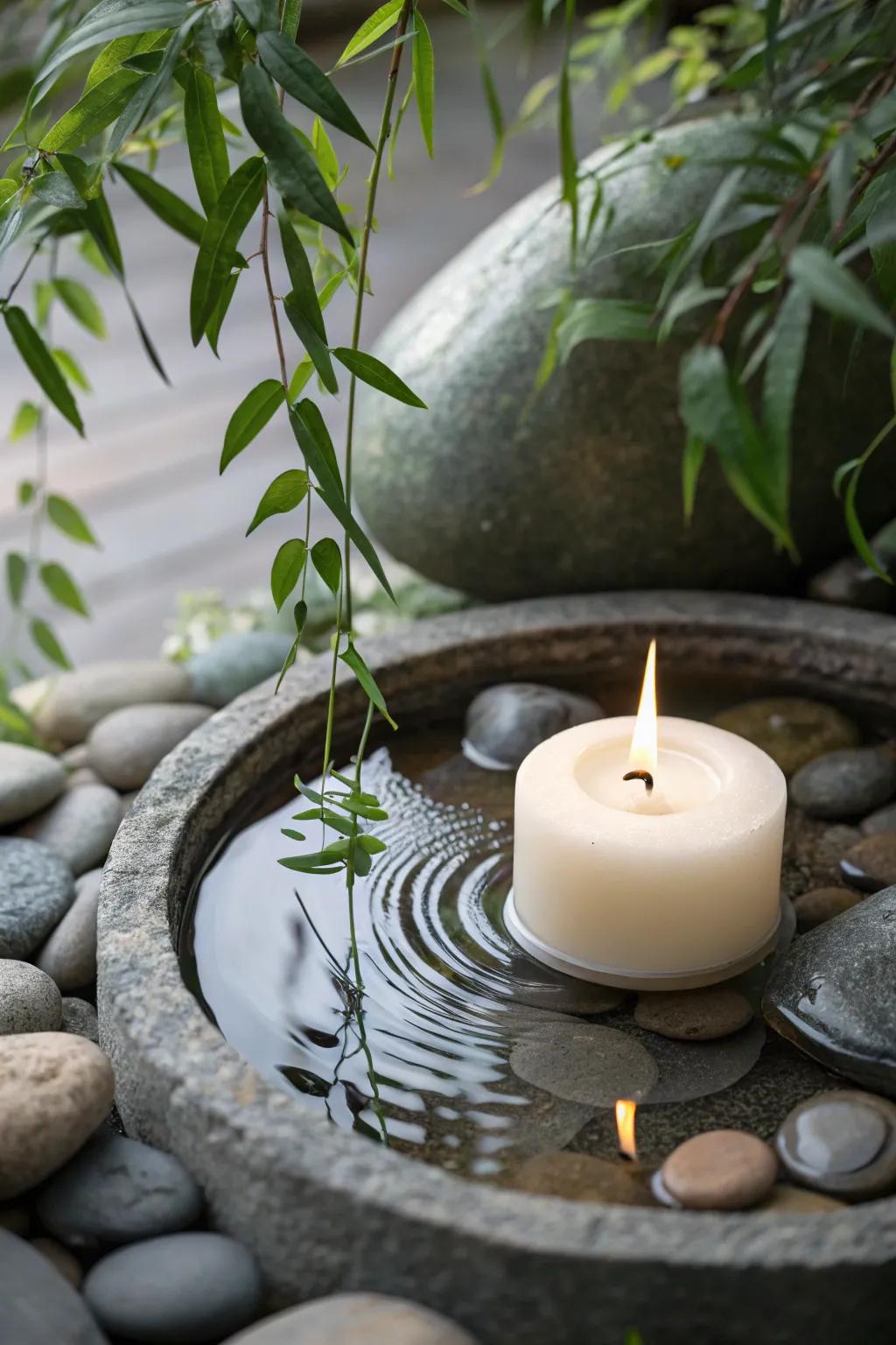 Illuminate your pond with the elegance of simplicity – embrace seasonal beauty with floating candles.