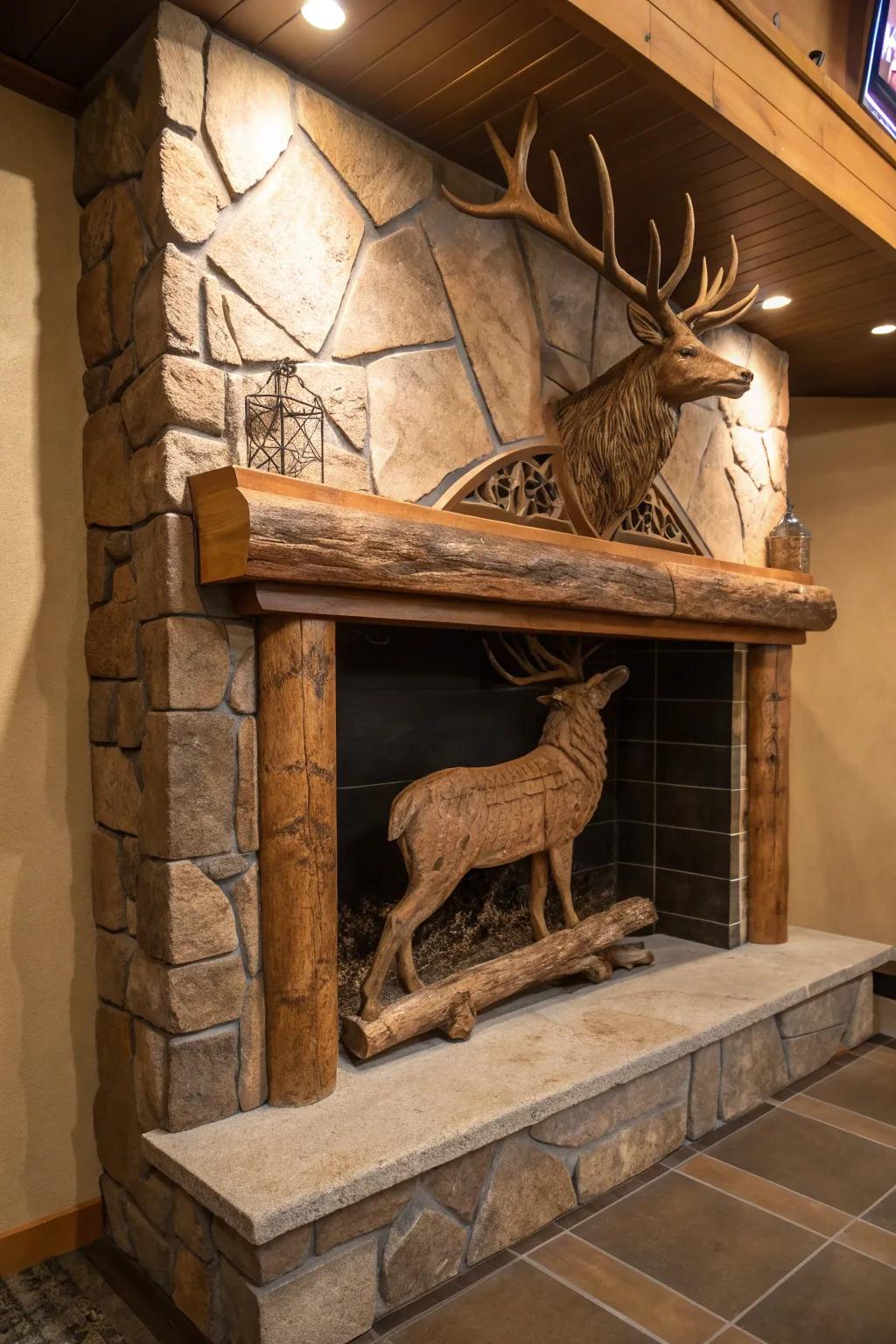 Elevate your space with an artistic alcove that turns your fireplace into a gallery of craftsmanship.