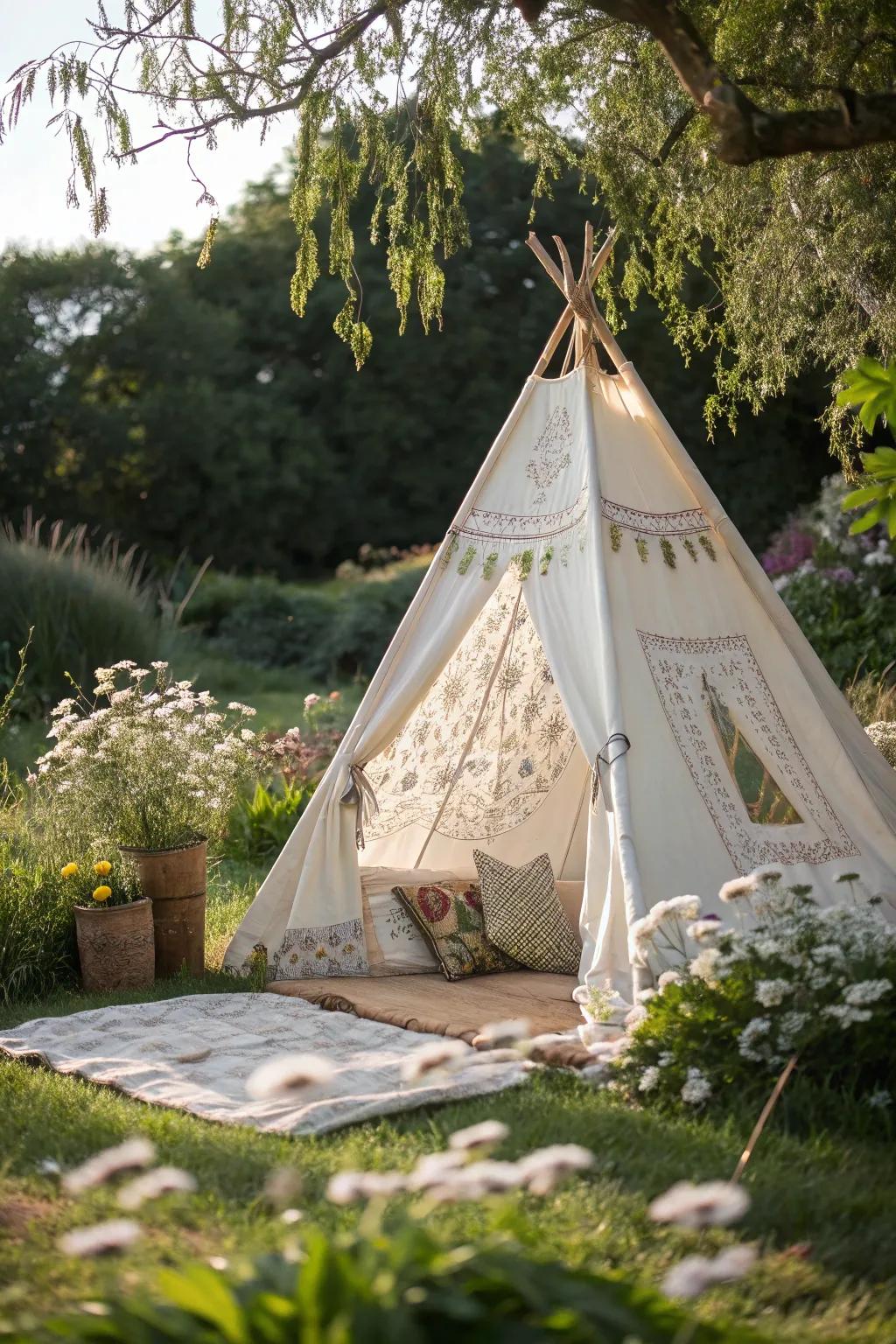 Embrace spontaneous garden gatherings with a chic portable shade tent — where minimalist design meets natural beauty.