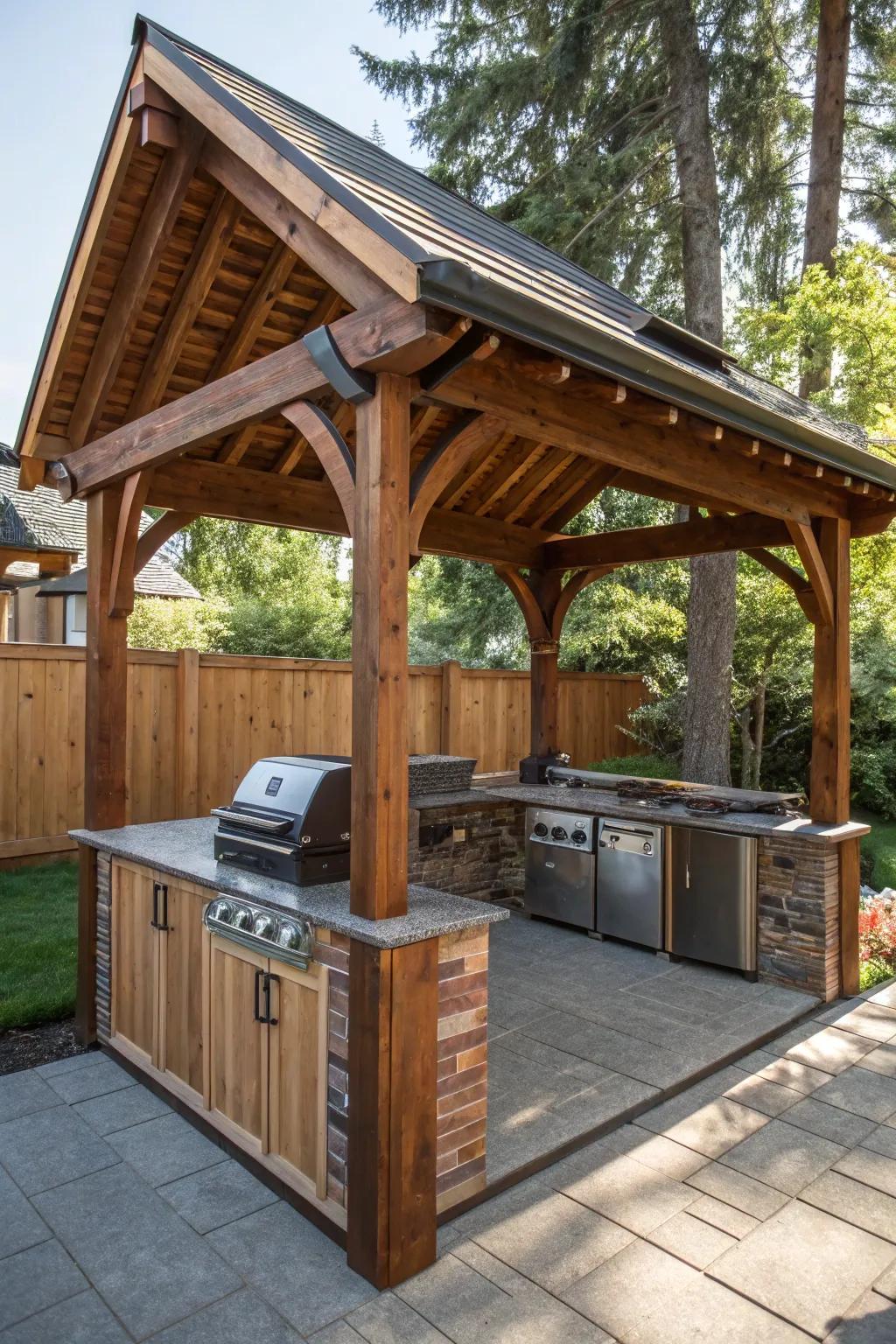 Elevate your outdoor space with customizable roof panels for a unique grill gazebo experience.