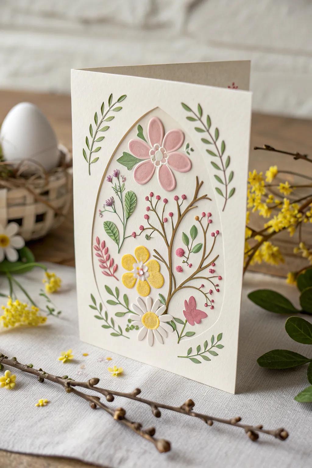 Celebrate spring with these beautifully crafted floral cutout Easter cards. A touch of nature's elegance in every detail.