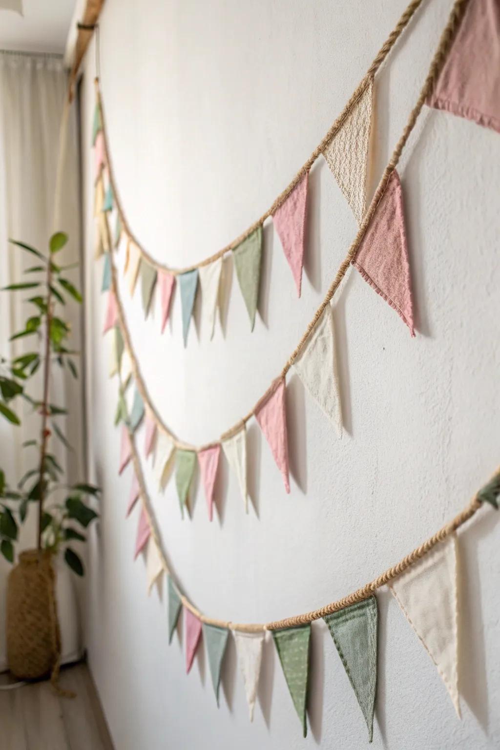 Add a touch of charm with this easy-to-make fabric garland, perfect for any celebration!