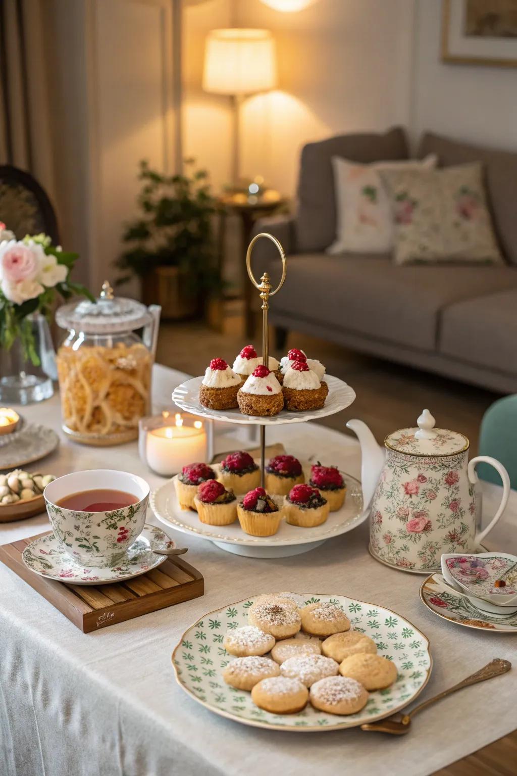 Enjoy the elegance of a tea party with autumn flavors for your birthday.