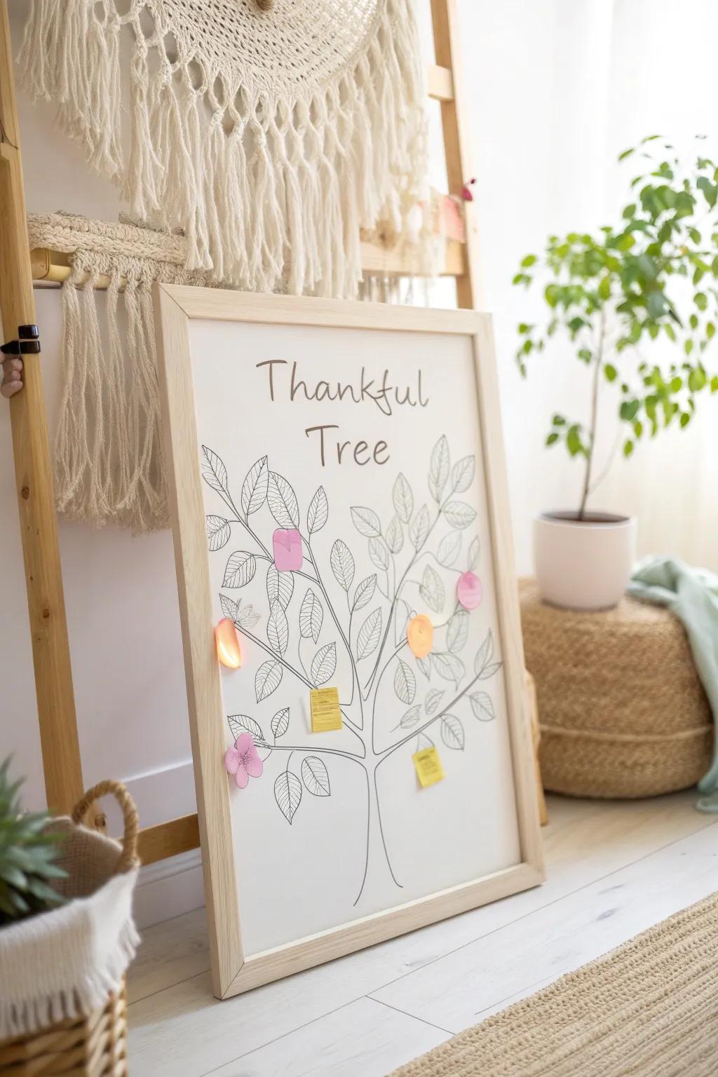 Celebrate gratitude with a 'Thankful Tree'—a simple yet meaningful addition to your fall decor.