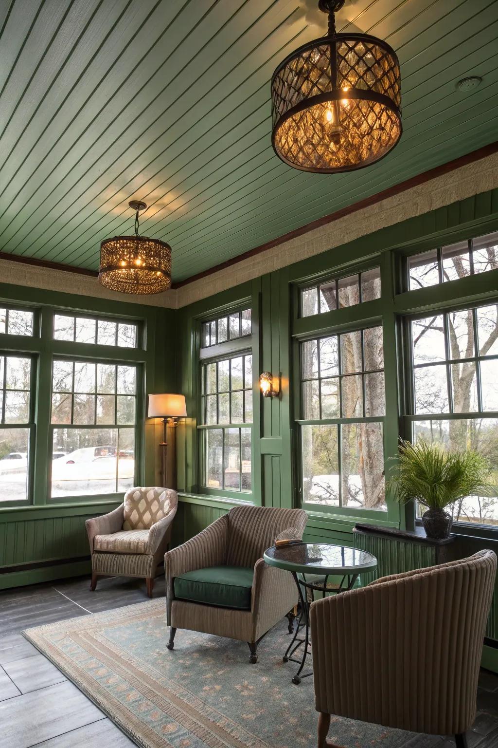 A unique ceiling feature that captures attention.