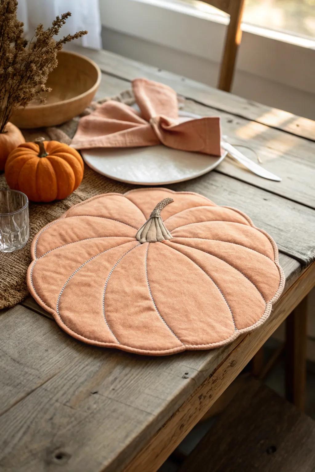 Elevate your autumn table with these charming pumpkin placemats, where simplicity meets seasonal elegance.