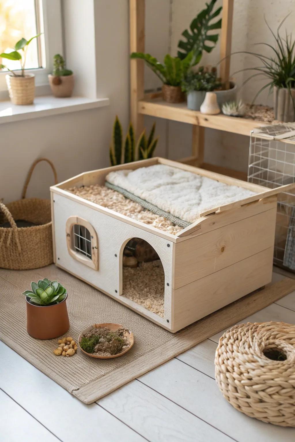 Craft a cozy sensory haven for your hamster with these minimalist textures.