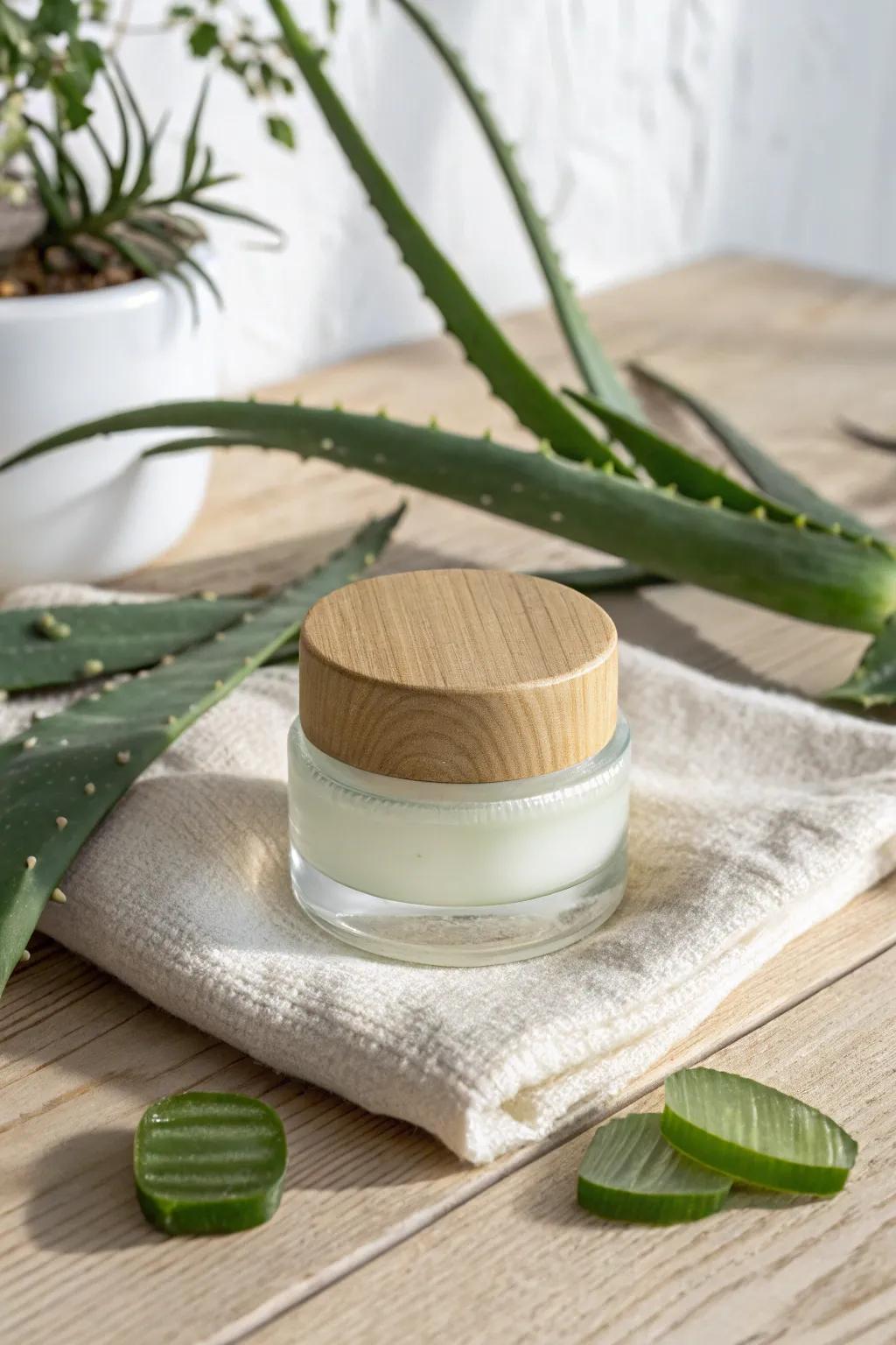 Embrace natural hydration with this soothing aloe vera lip balm, a summer must-have for sun-kissed lips.