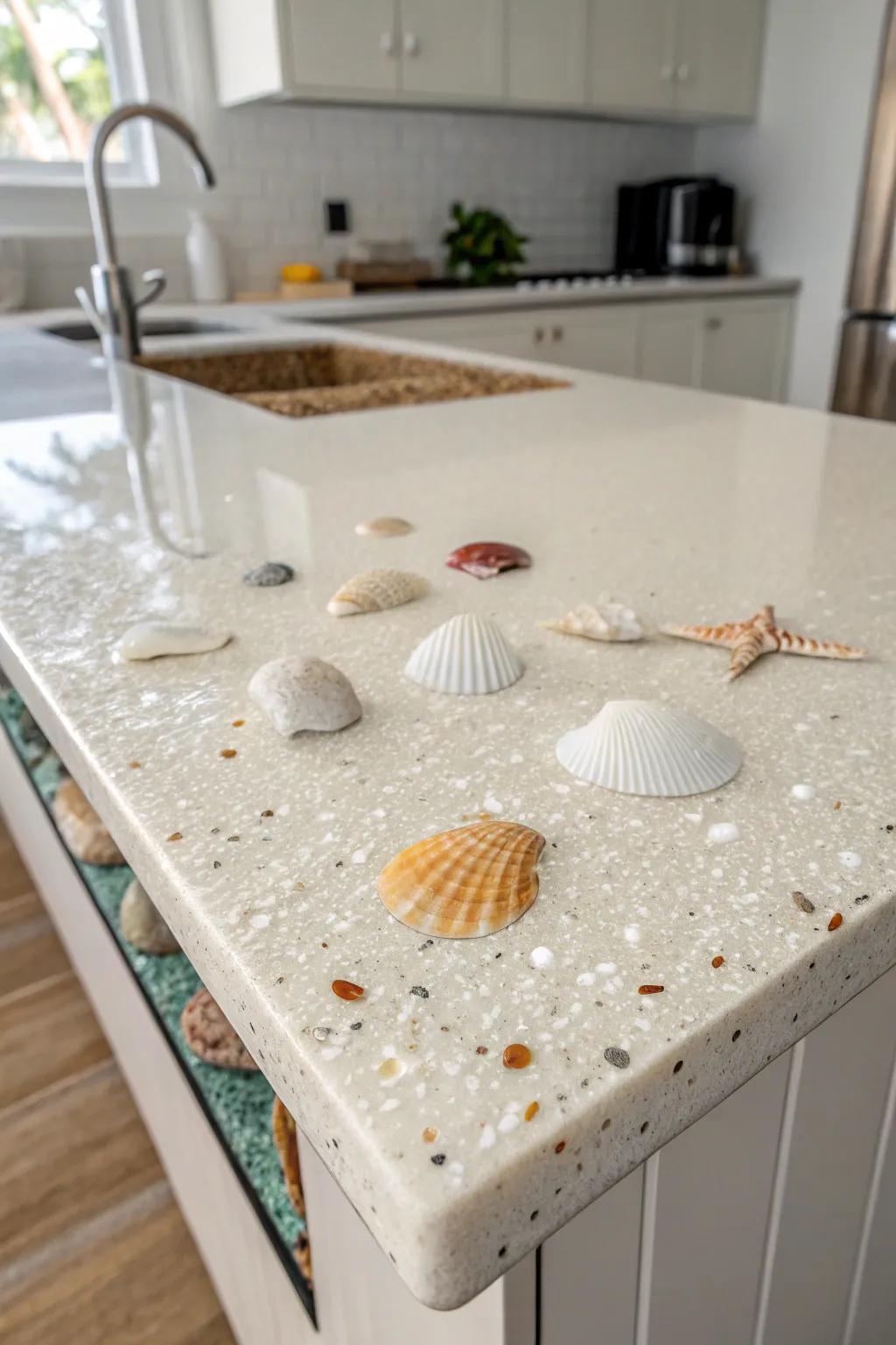 Discover the art of resin countertops: where coastal dreams meet minimalist elegance.