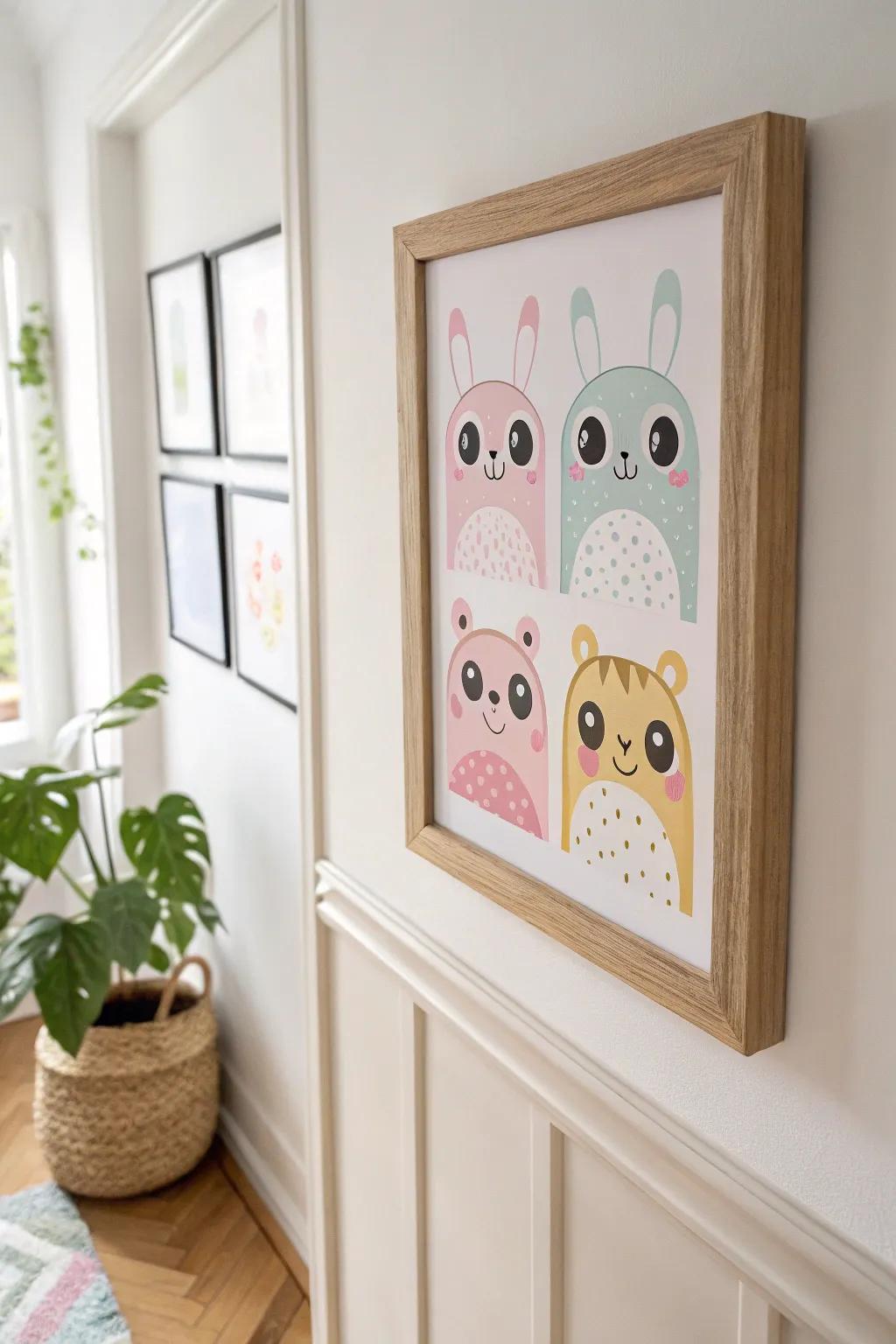 Bring a touch of whimsy to your living space with kawaii-inspired wall art.