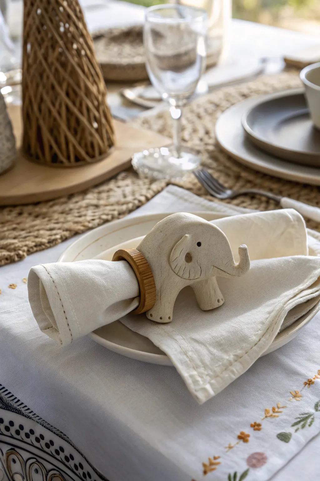 Elevate your dining experience with a touch of playful elegance. 🐘✨ #ScandiBoho #ClayCrafts