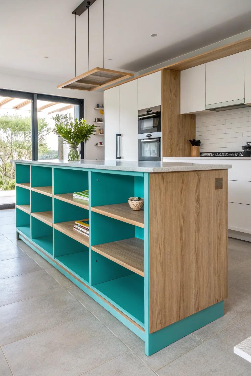 Add a playful twist to your kitchen with a pop of turquoise! 🌿✨ #KitchenMakeover #ScandiBohoStyle