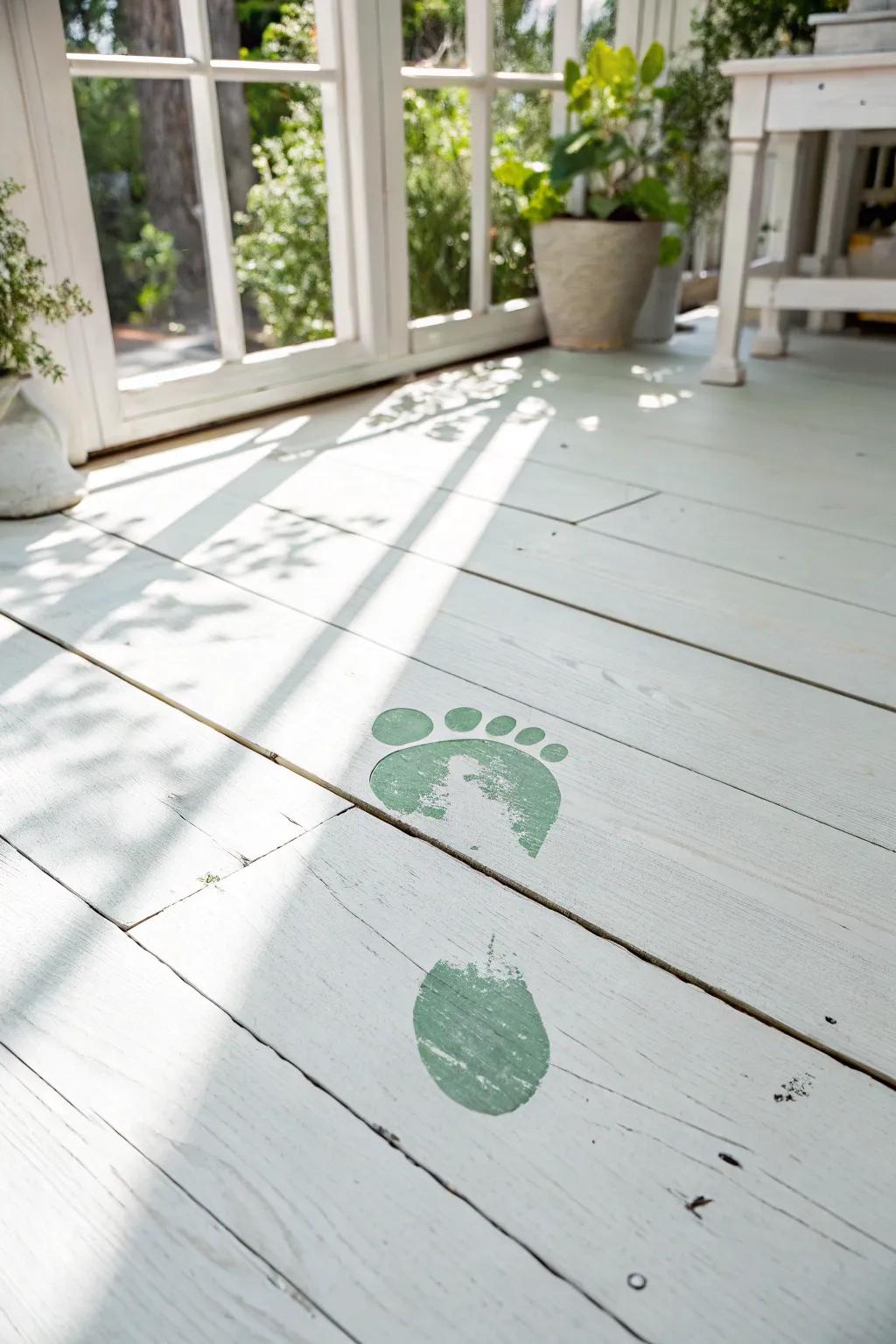 Follow the whimsical path of leprechaun footprints for a magical adventure at home!