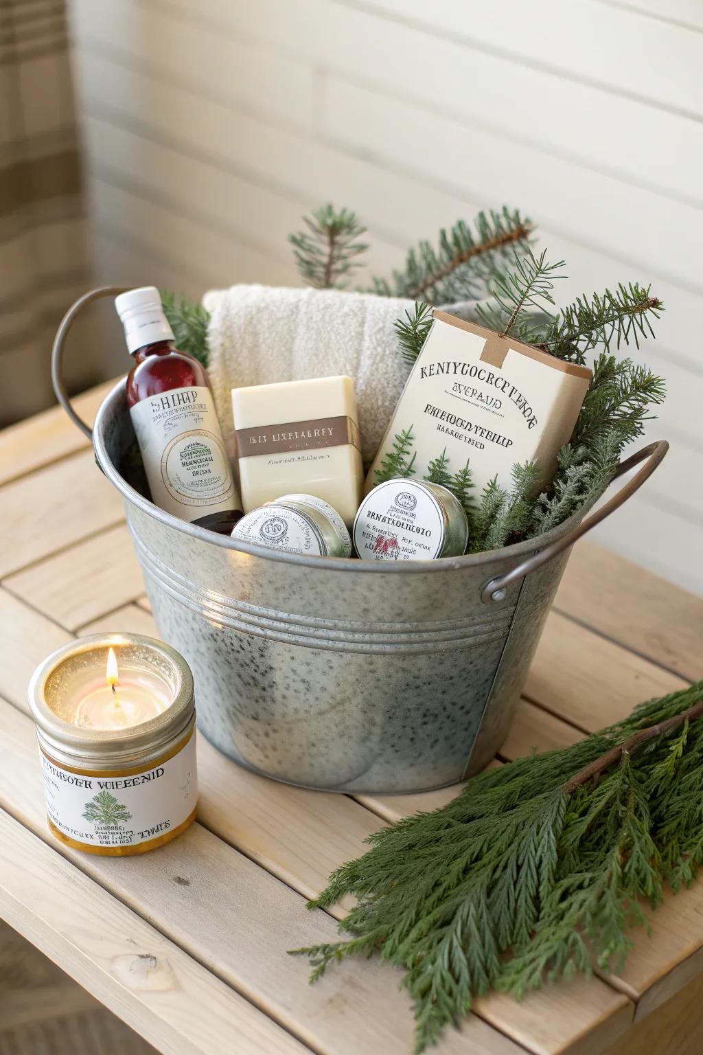 Craft the perfect holiday gift basket with a touch of minimalist elegance!