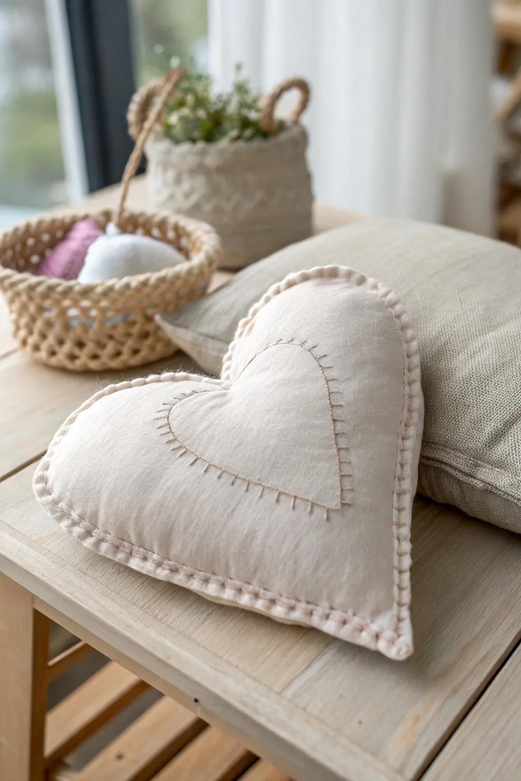 Handmade with Love: A Simple Sewn Heart Pillow for Mother's Day