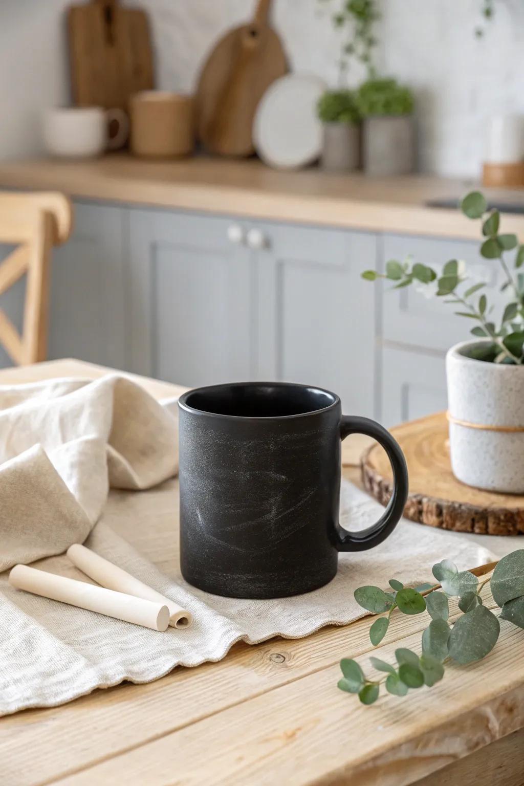 Unleash your creativity with a DIY chalkboard mug—change your message as often as your mood!
