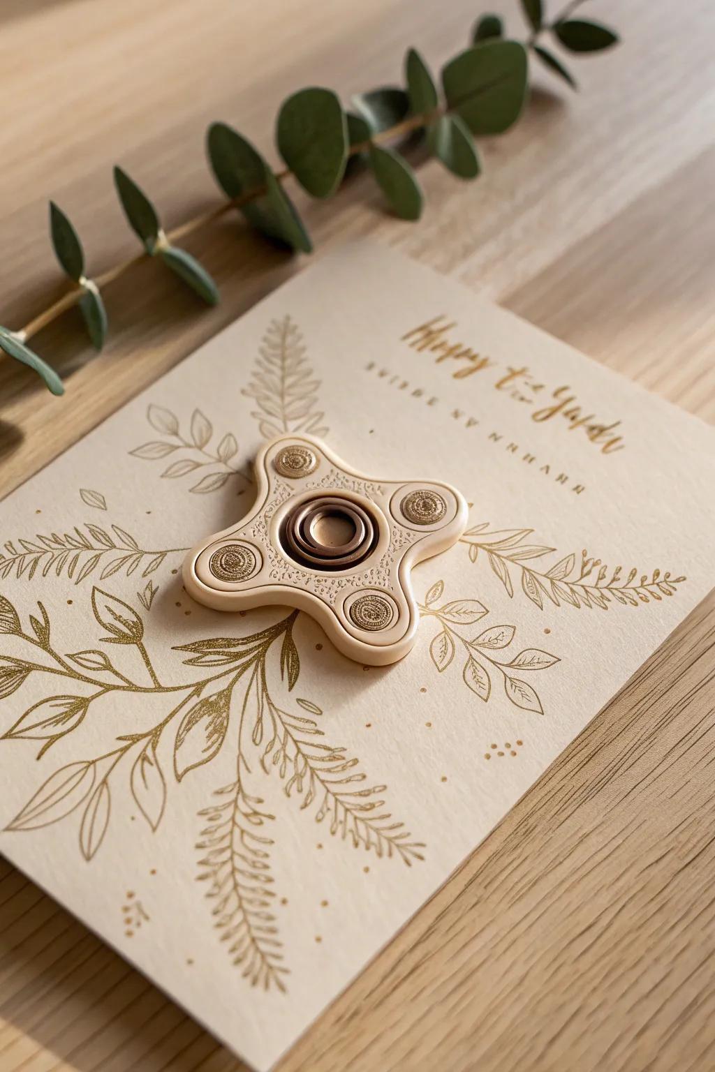 Spin into the New Year: A minimalist card with a playful twist.