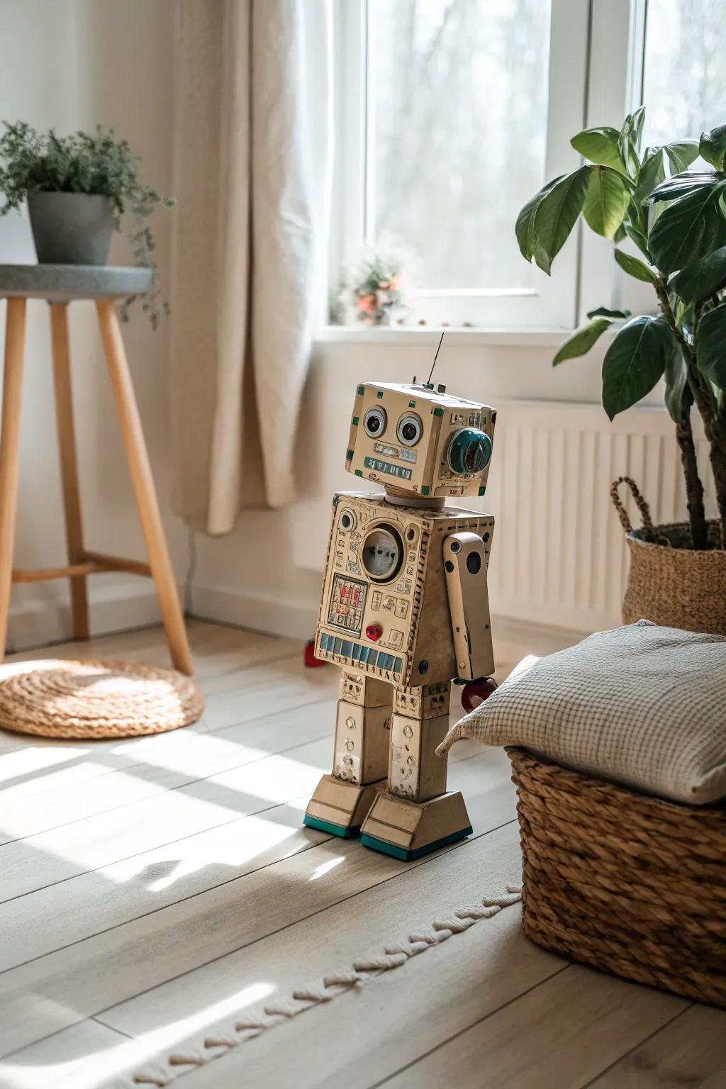 Meet your new eco-friendly sci-fi friend, built with love and recycled materials!