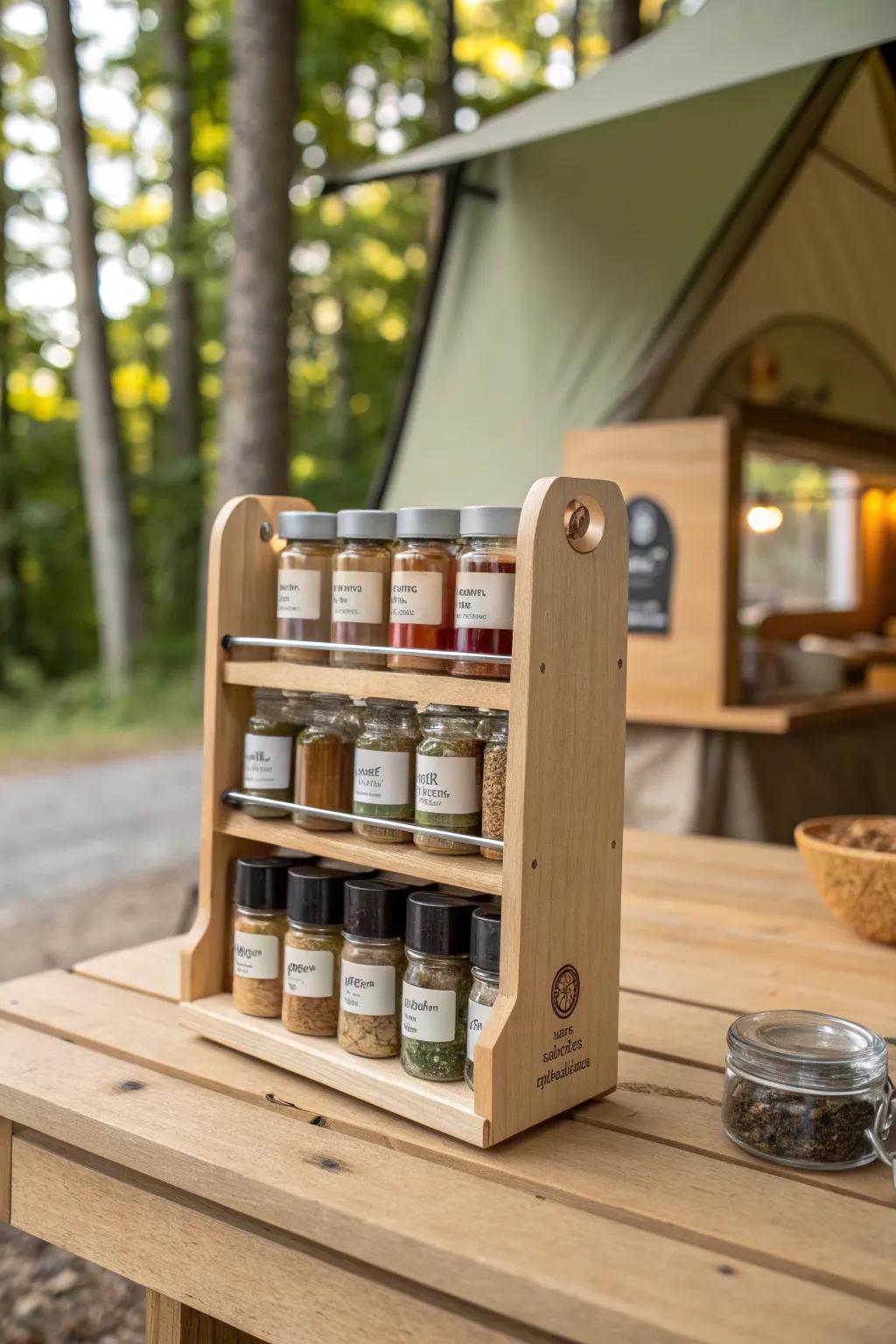 Elevate your outdoor cooking with a touch of spice and Scandinavian elegance. 🌿✨ #CampingKitchen #MinimalistDesign