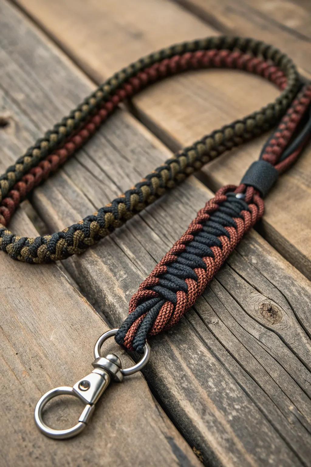 Elevate your essentials with this expertly crafted paracord lanyard, where style meets utility.