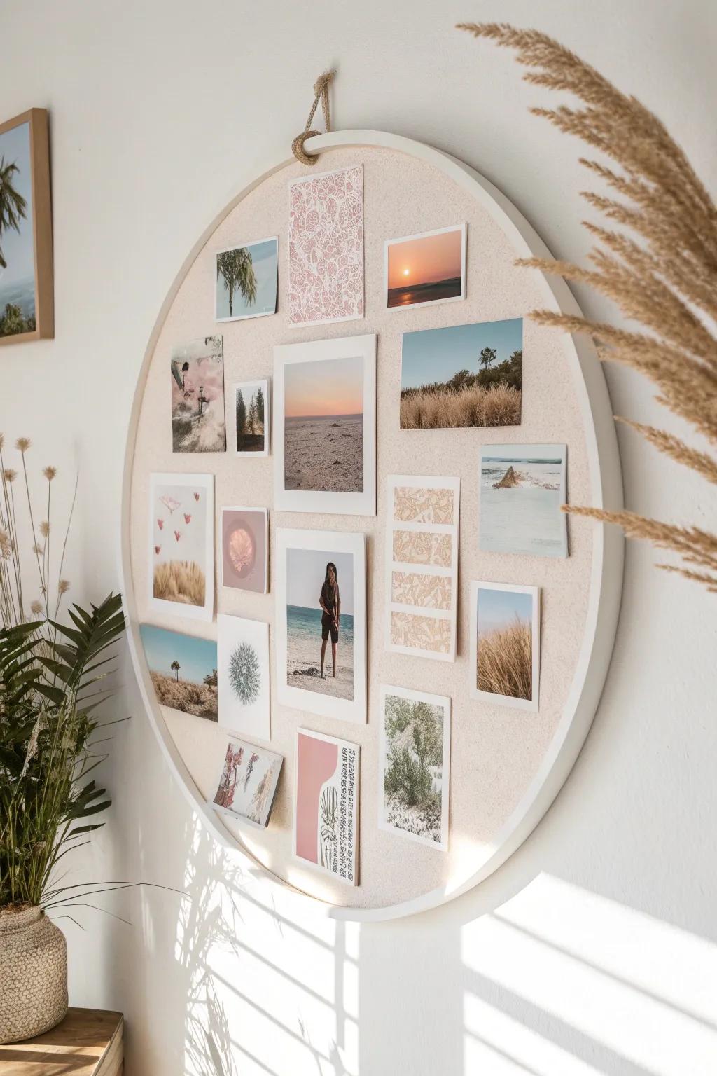 Embrace simplicity with a stunning circle collage, where craftsmanship meets natural beauty.