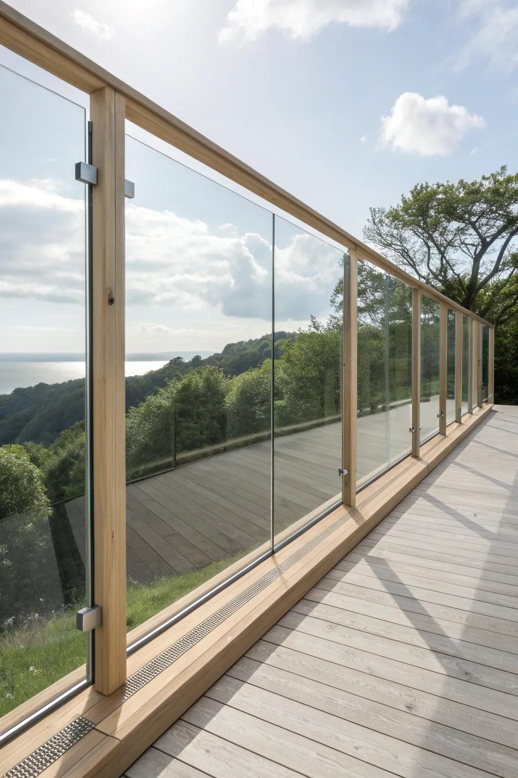 Elevate your deck with a chic glass barrier for stunning, unobstructed views.