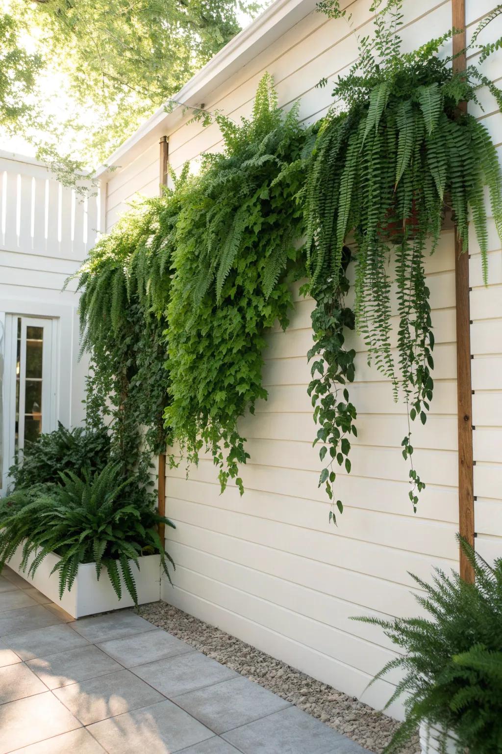 Transform your garden with an enchanting living wall, where natural beauty meets minimalist design.