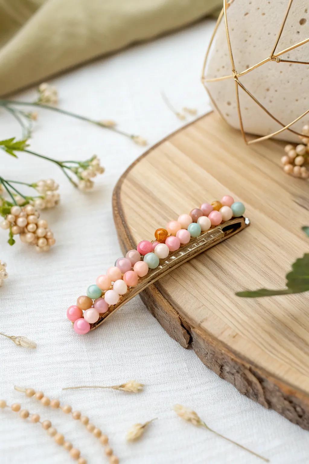 Elevate your hairstyle with playful elegance using our handcrafted beaded hair accessories.