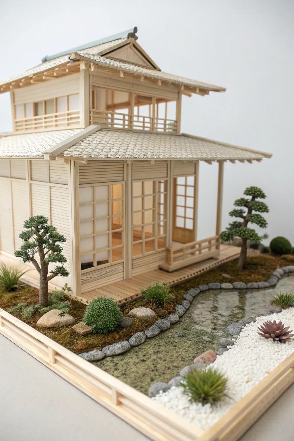 Find peace in simplicity with this Japanese Zen-inspired popsicle stick retreat.
