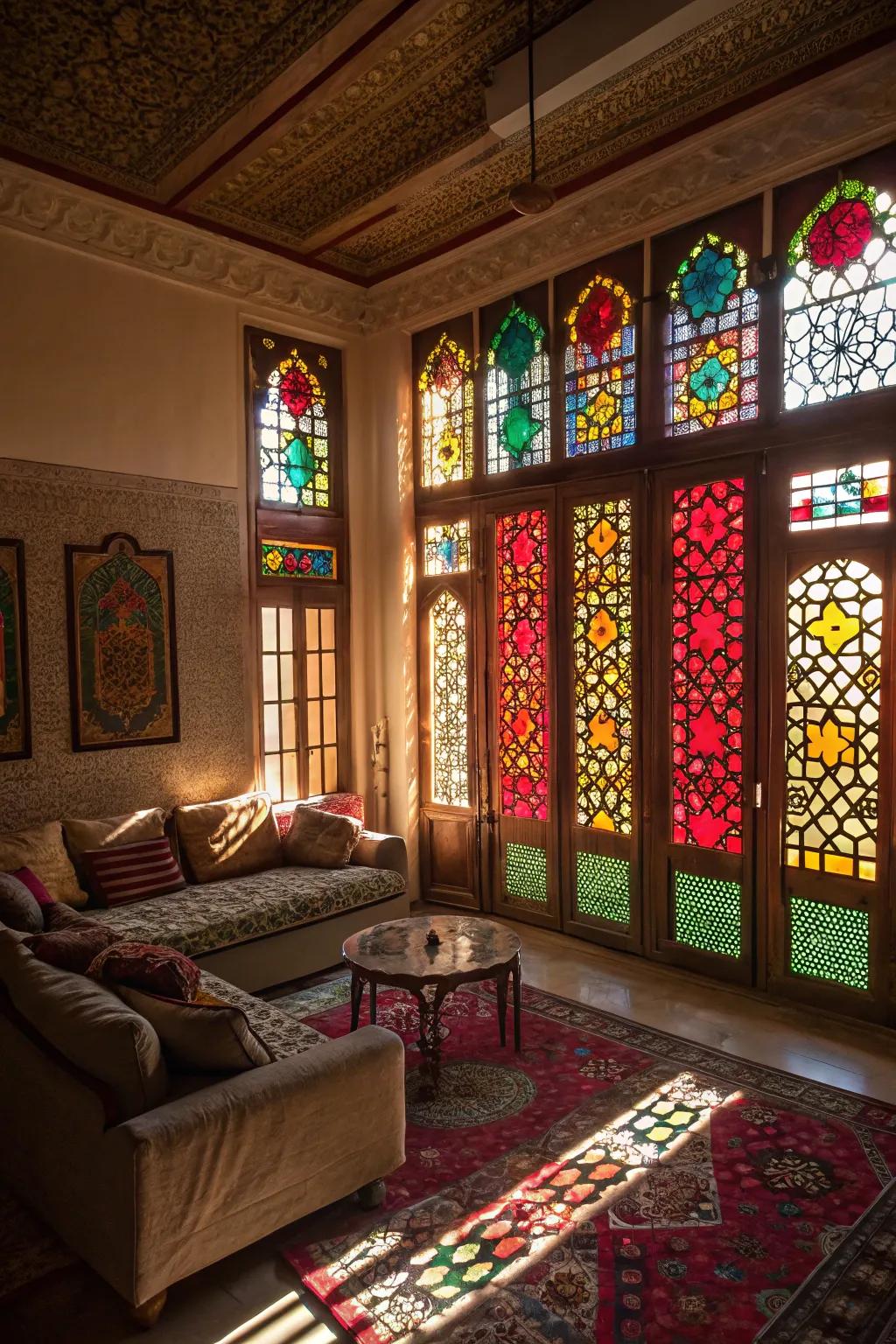 Stained glass panels offer artistic beauty and privacy for your windows.