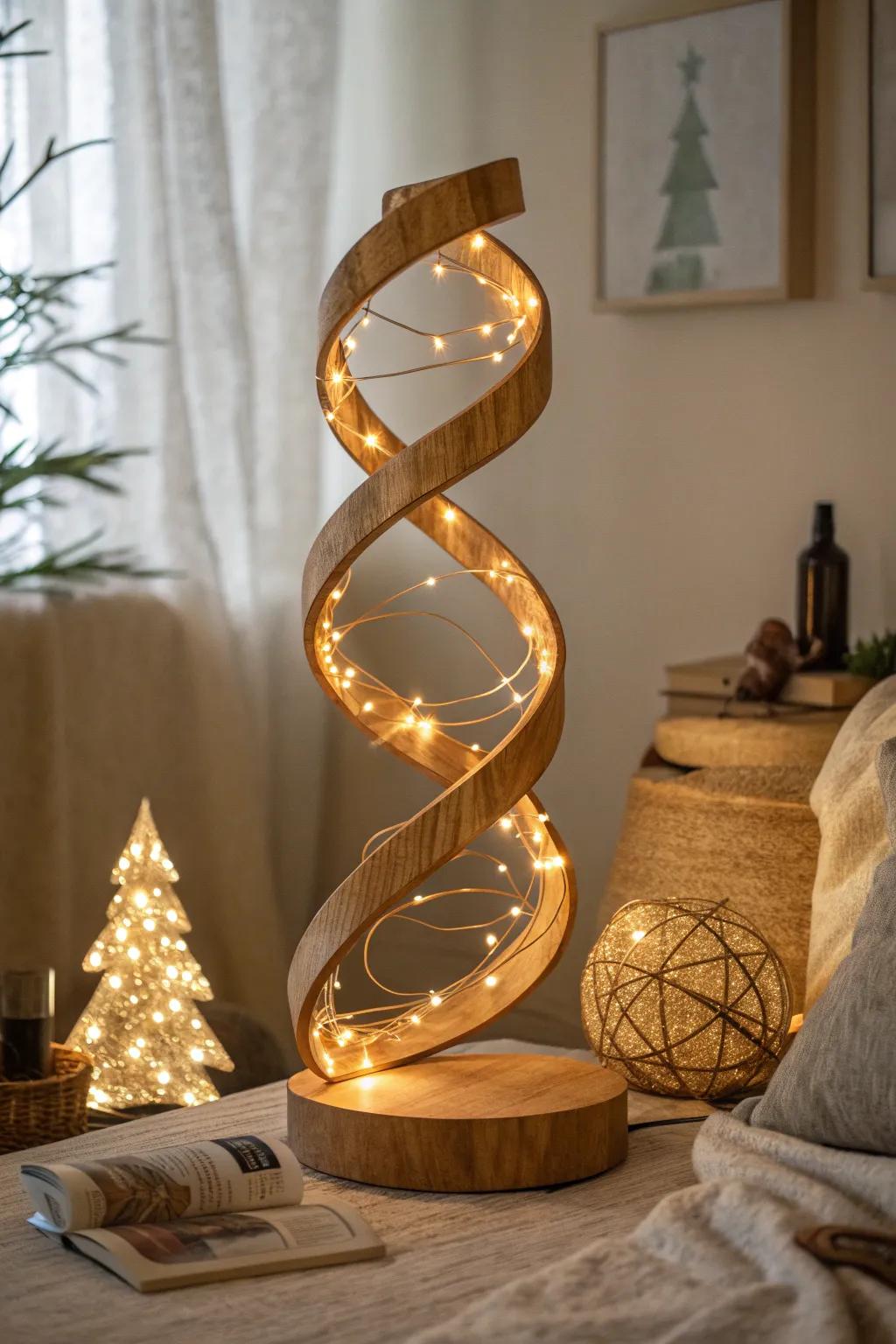 Illuminate your space with the enchanting glow of handcrafted spiral art. #MinimalistMagic #BohoChic