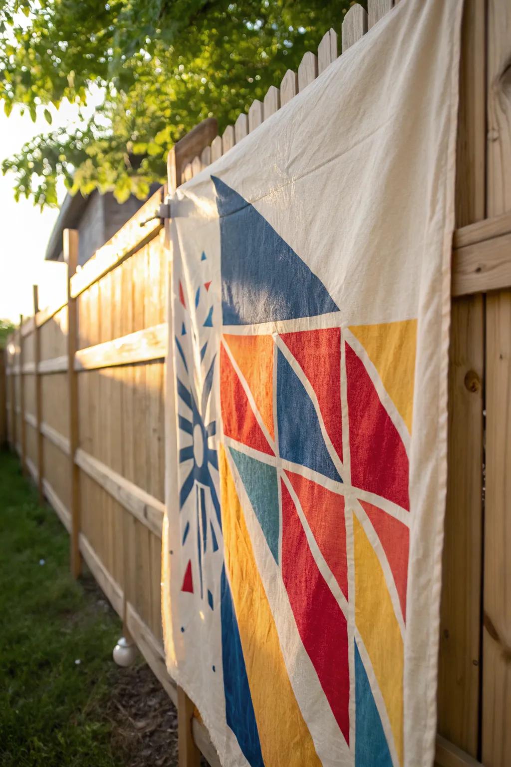 Transform your backyard into an outdoor art gallery with renter-friendly canvas murals.