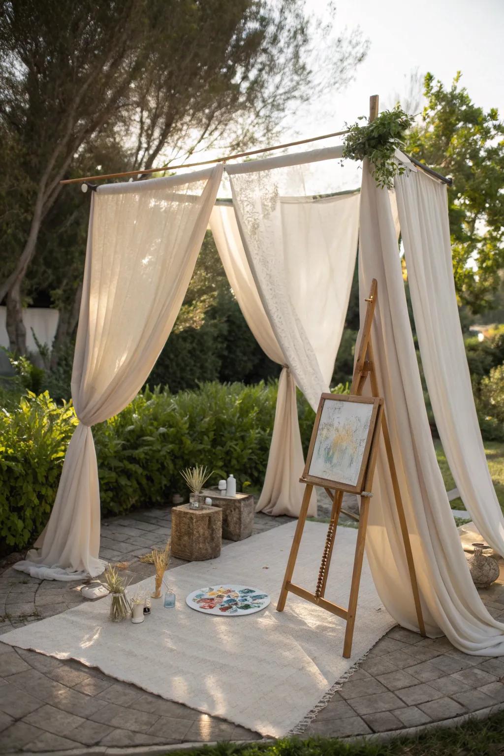Transform your trampoline into a serene outdoor art sanctuary 🌿🎨 #CreativeEscape #ScandinavianBoho