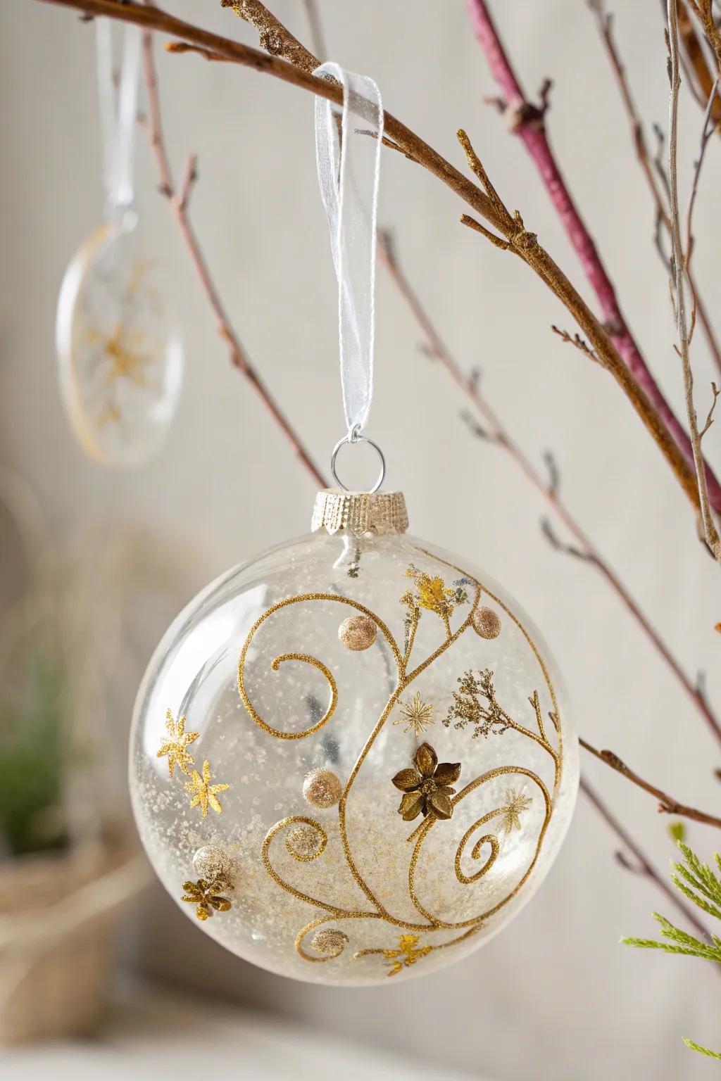Capture cherished moments with timeless resin ornaments that shimmer with elegance.