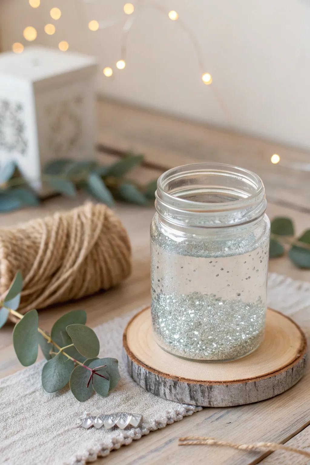 Capture the magic of winter with a handmade snow globe that sparkles with simplicity and elegance.