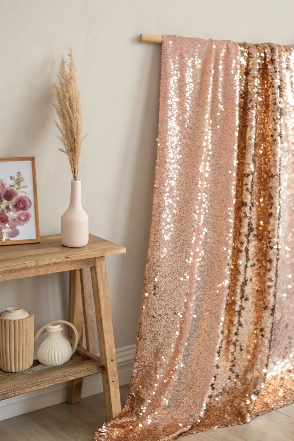 Transform your space with the enchanting sparkle of a Sensory Sequins Panel. #HomeDecor #ScandinavianStyle #BohoChic